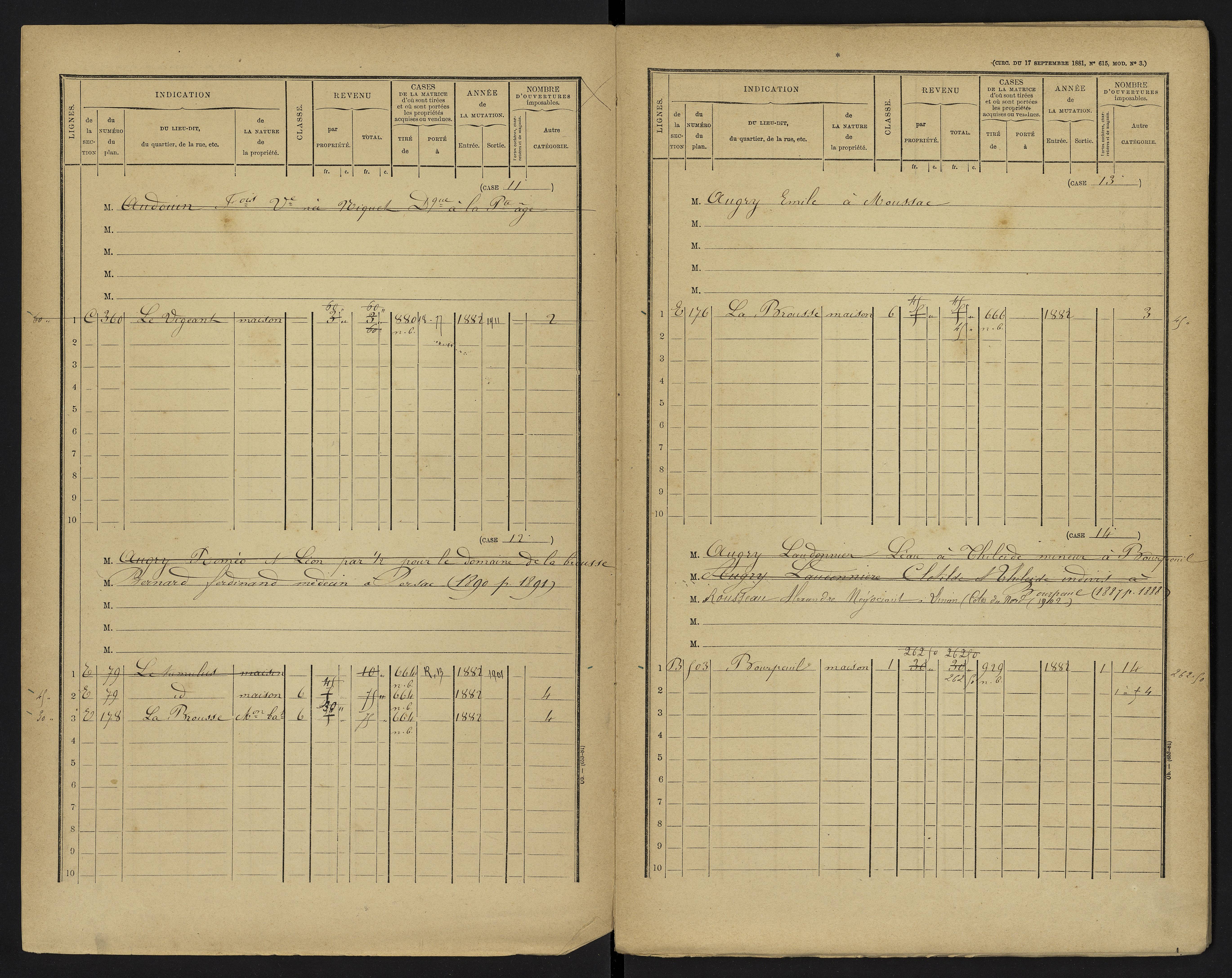 Le Vigeant - FRAD086_cadastre Cases 1-359. 