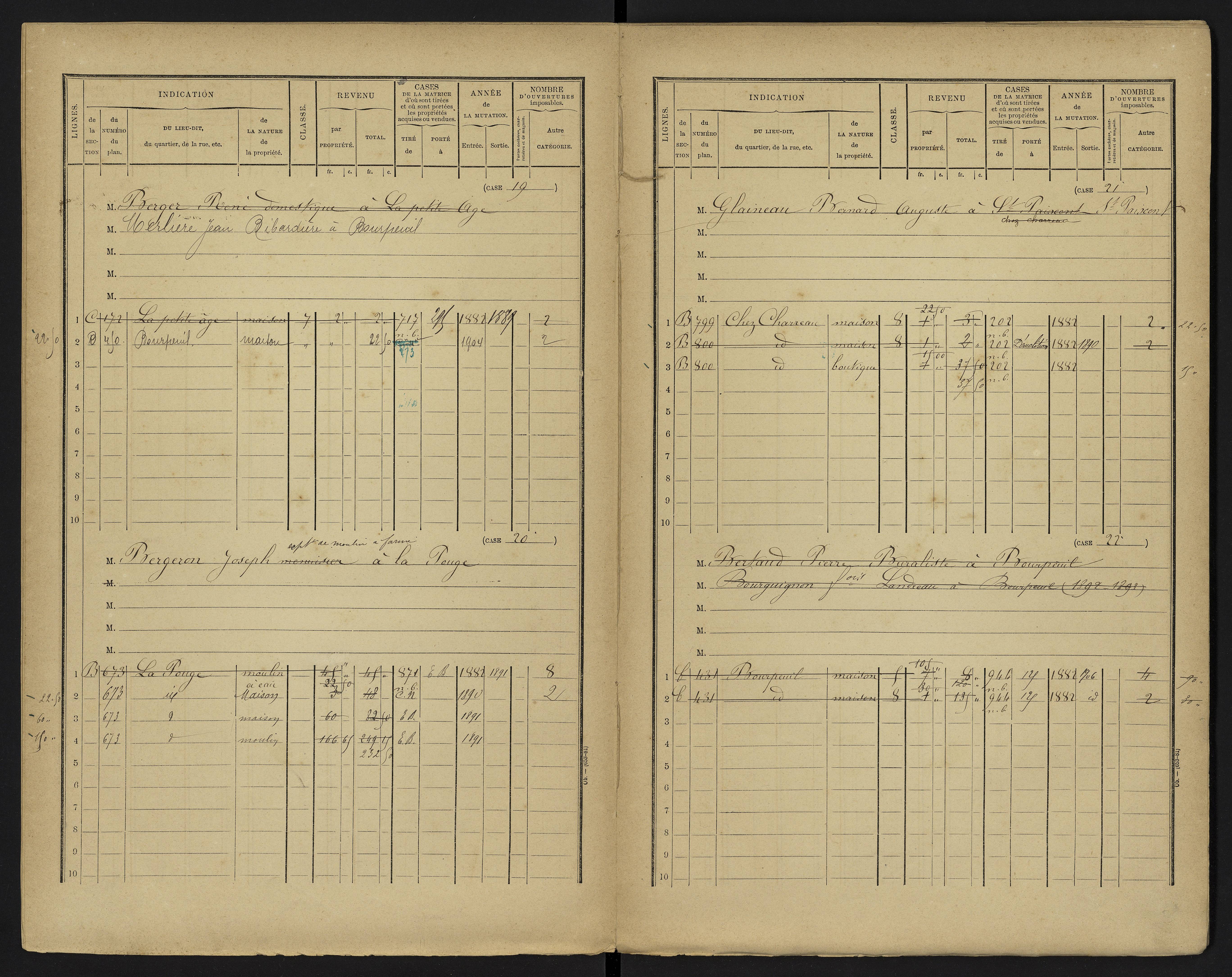 Le Vigeant - FRAD086_cadastre Cases 1-359. 