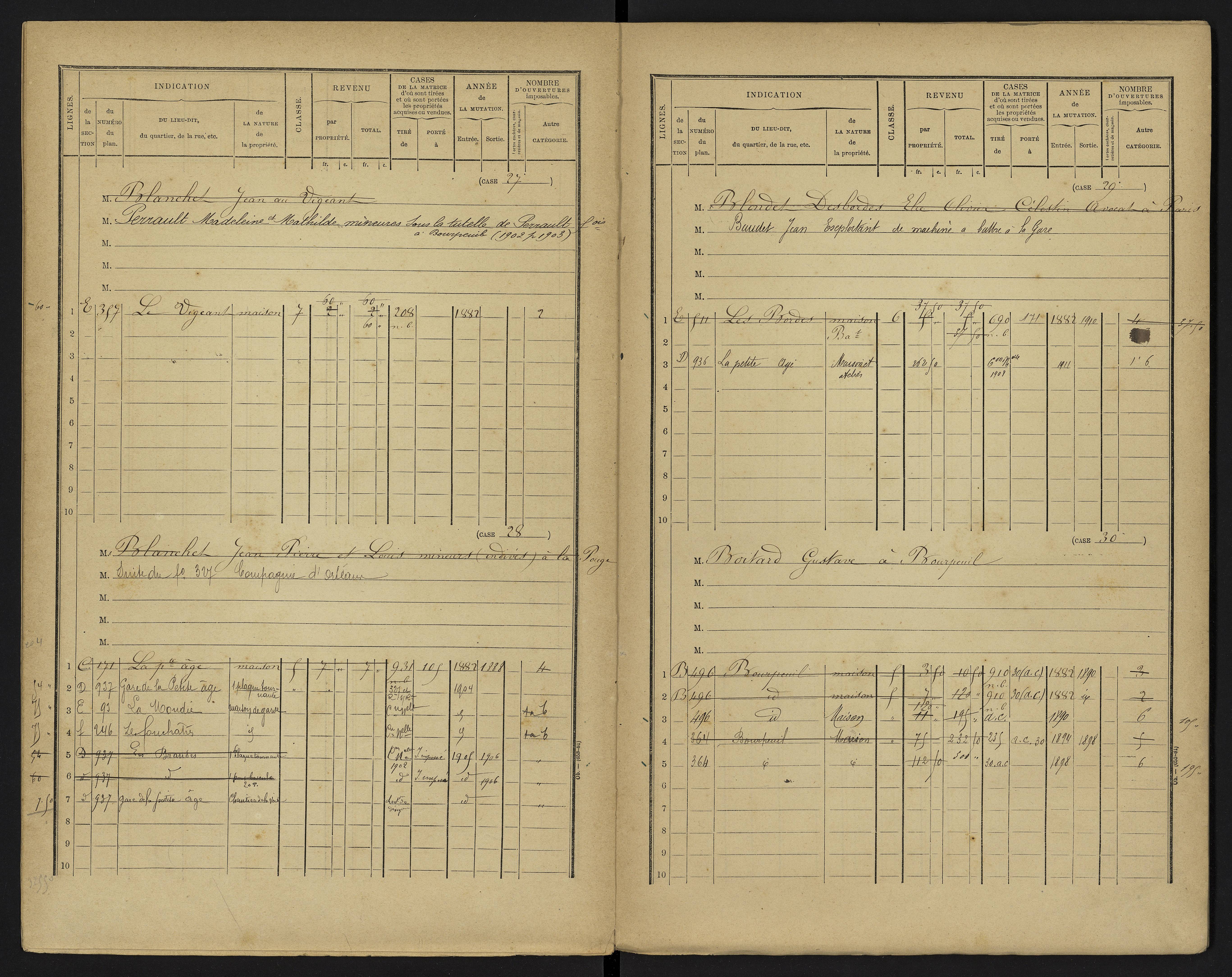 Le Vigeant - FRAD086_cadastre Cases 1-359. 