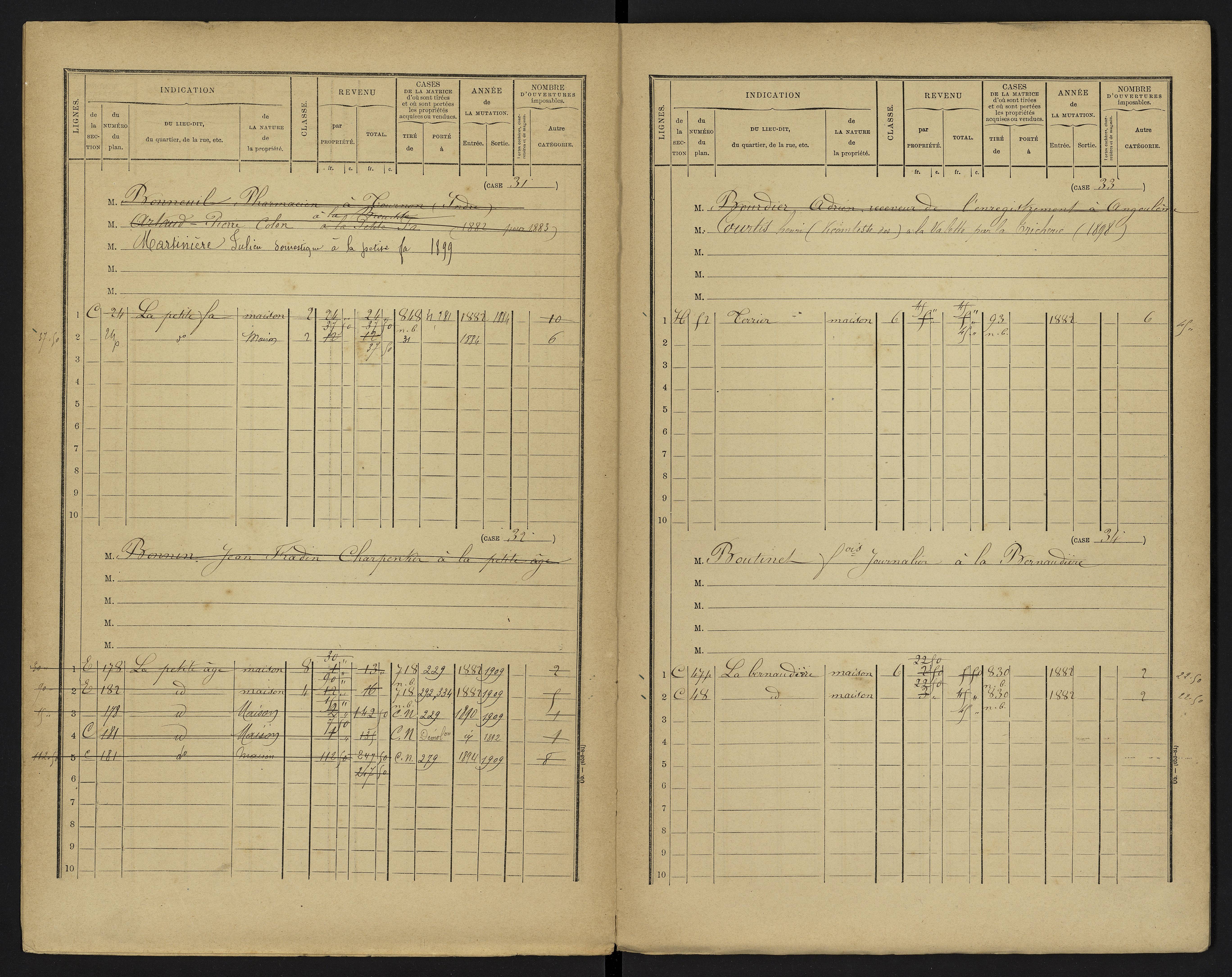 Le Vigeant - FRAD086_cadastre Cases 1-359. 
