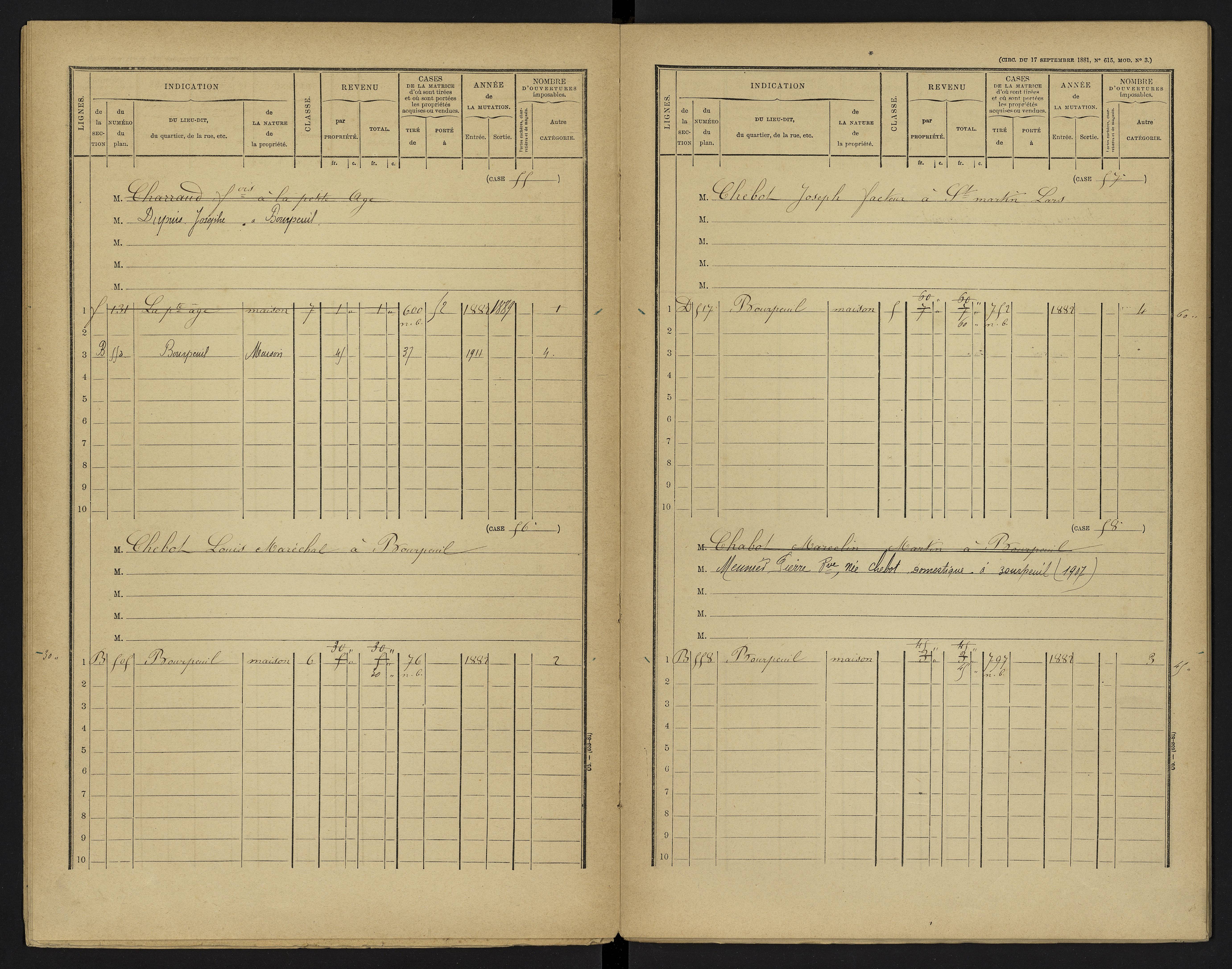 Le Vigeant - FRAD086_cadastre Cases 1-359. 