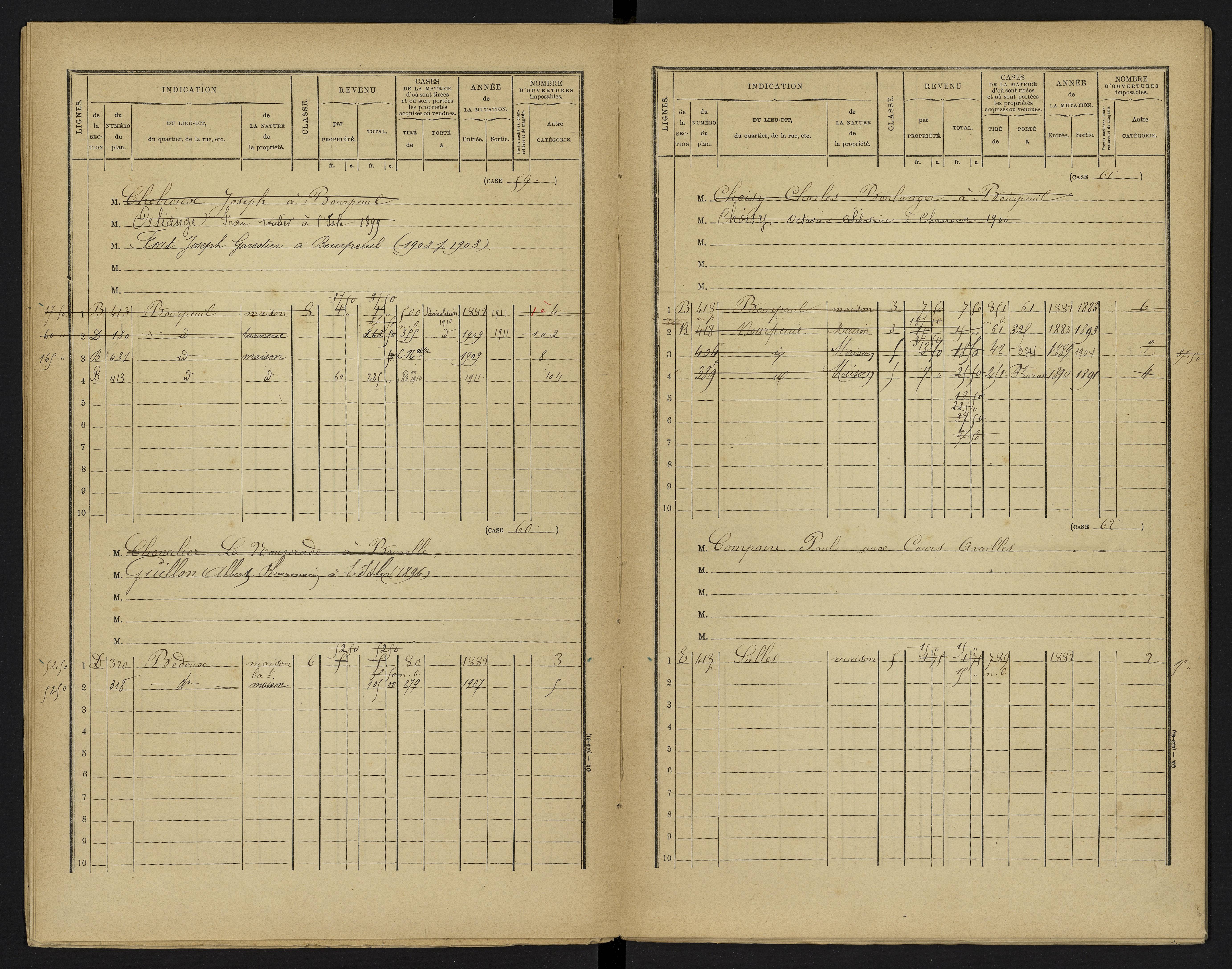 Le Vigeant - FRAD086_cadastre Cases 1-359. 