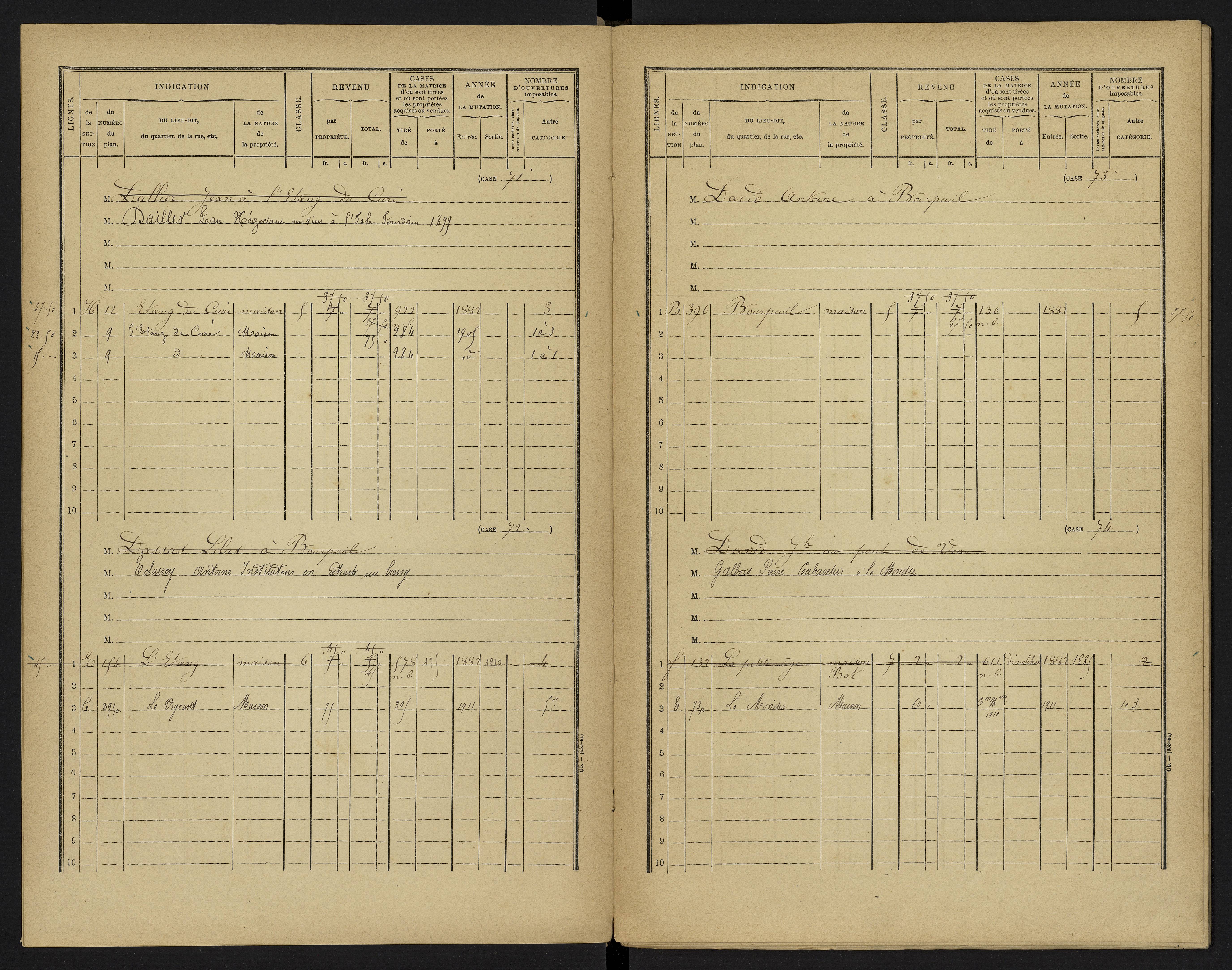 Le Vigeant - FRAD086_cadastre Cases 1-359. 