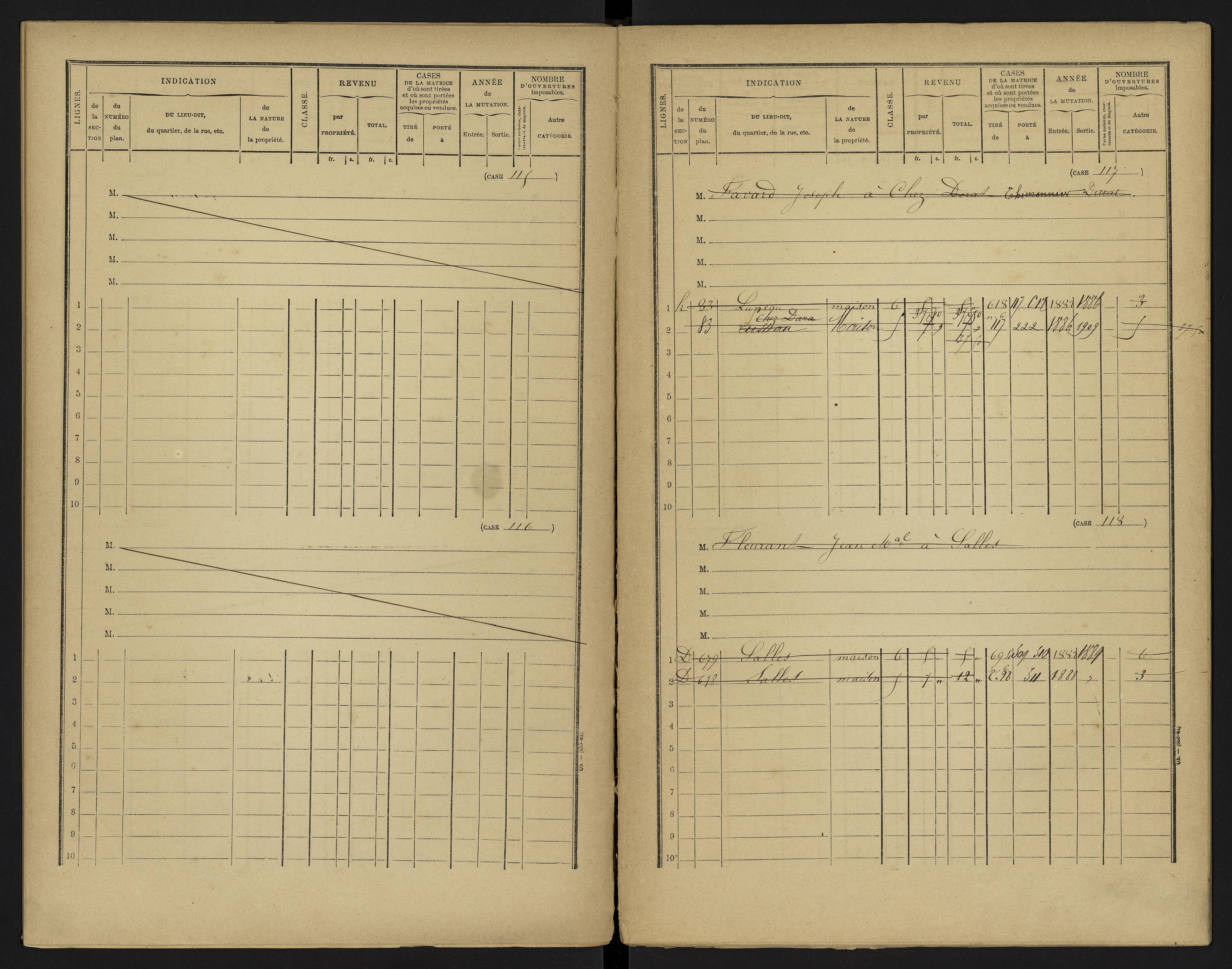 Le Vigeant - FRAD086_cadastre Cases 1-359. 