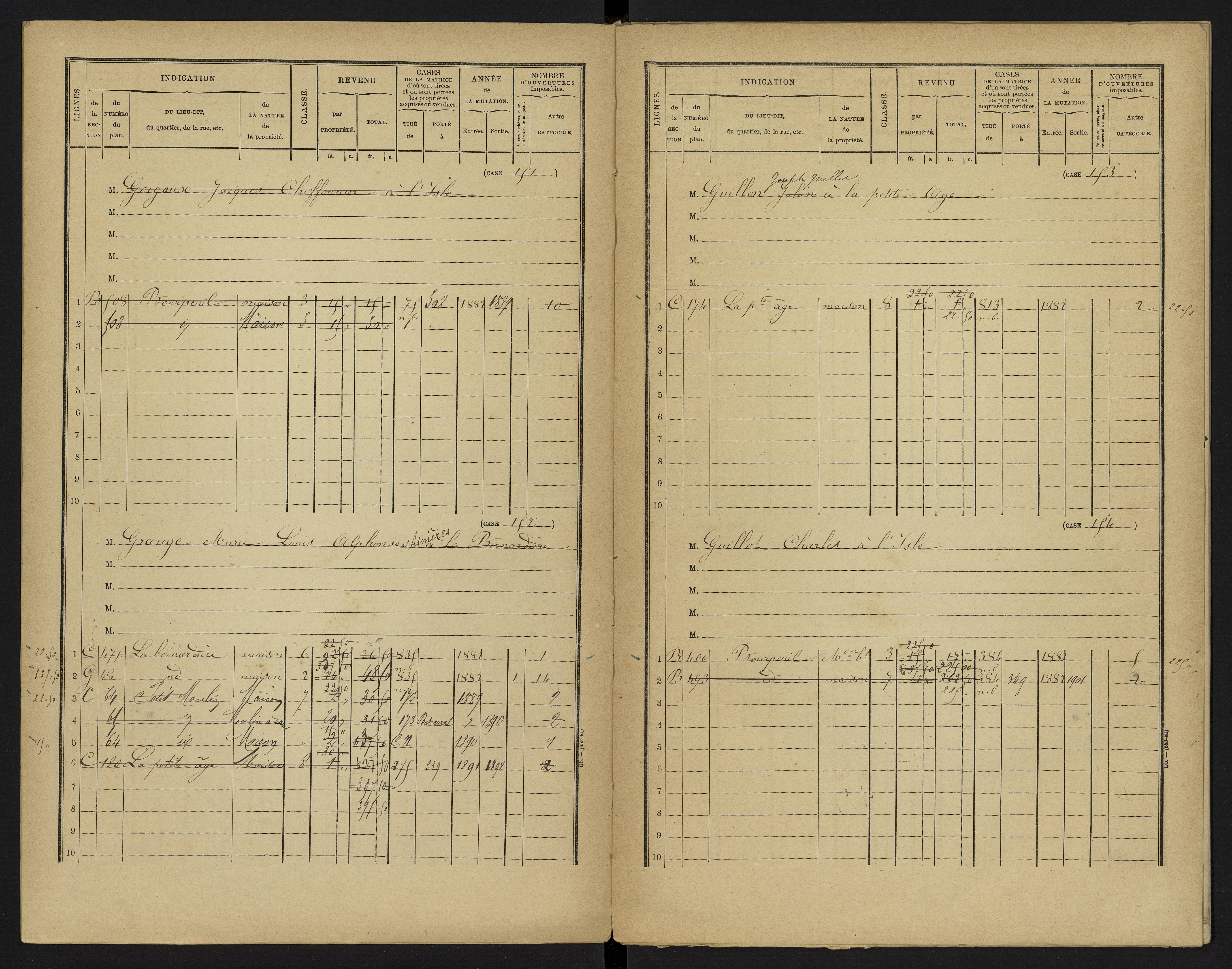 Le Vigeant - FRAD086_cadastre Cases 1-359. 