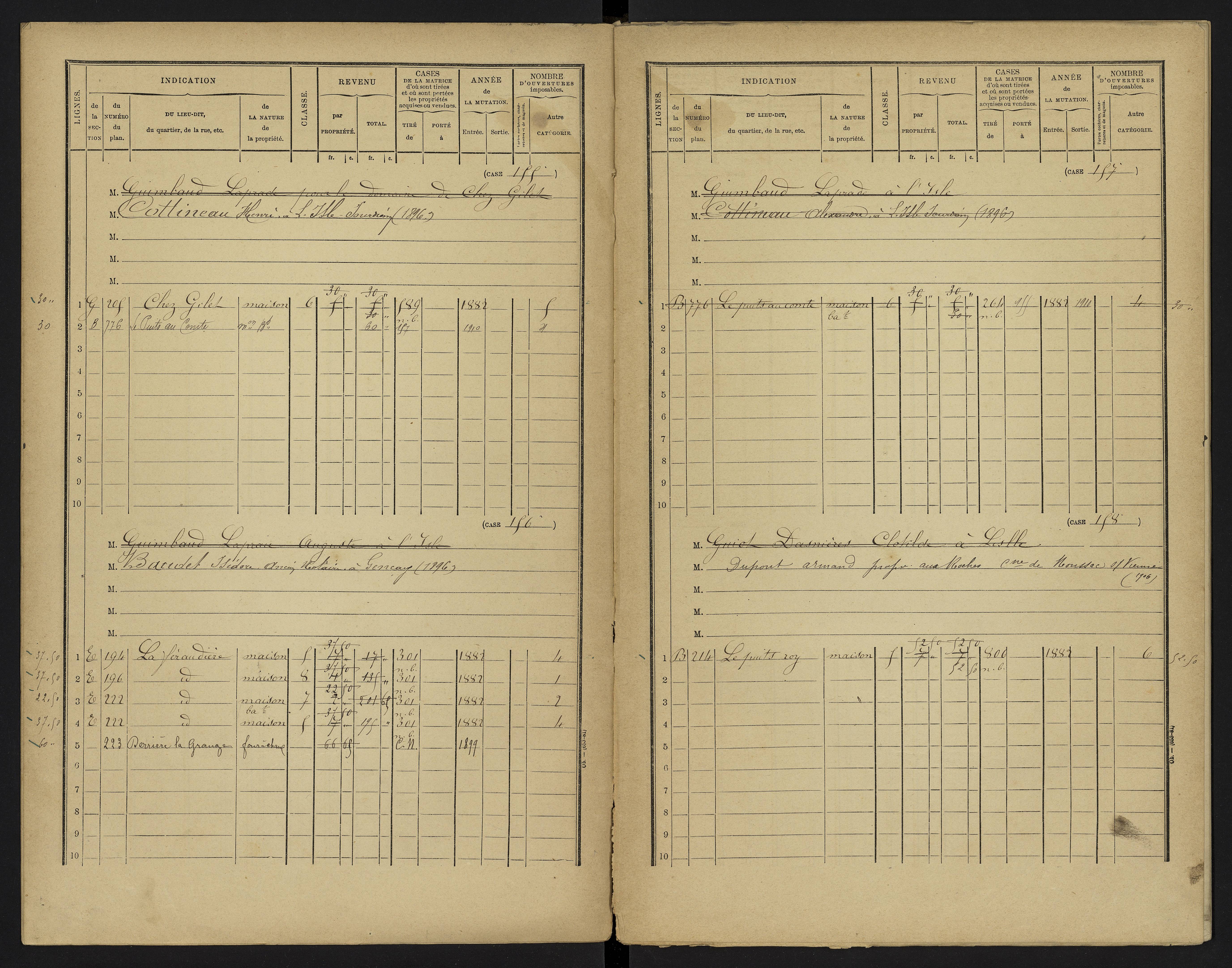 Le Vigeant - FRAD086_cadastre Cases 1-359. 