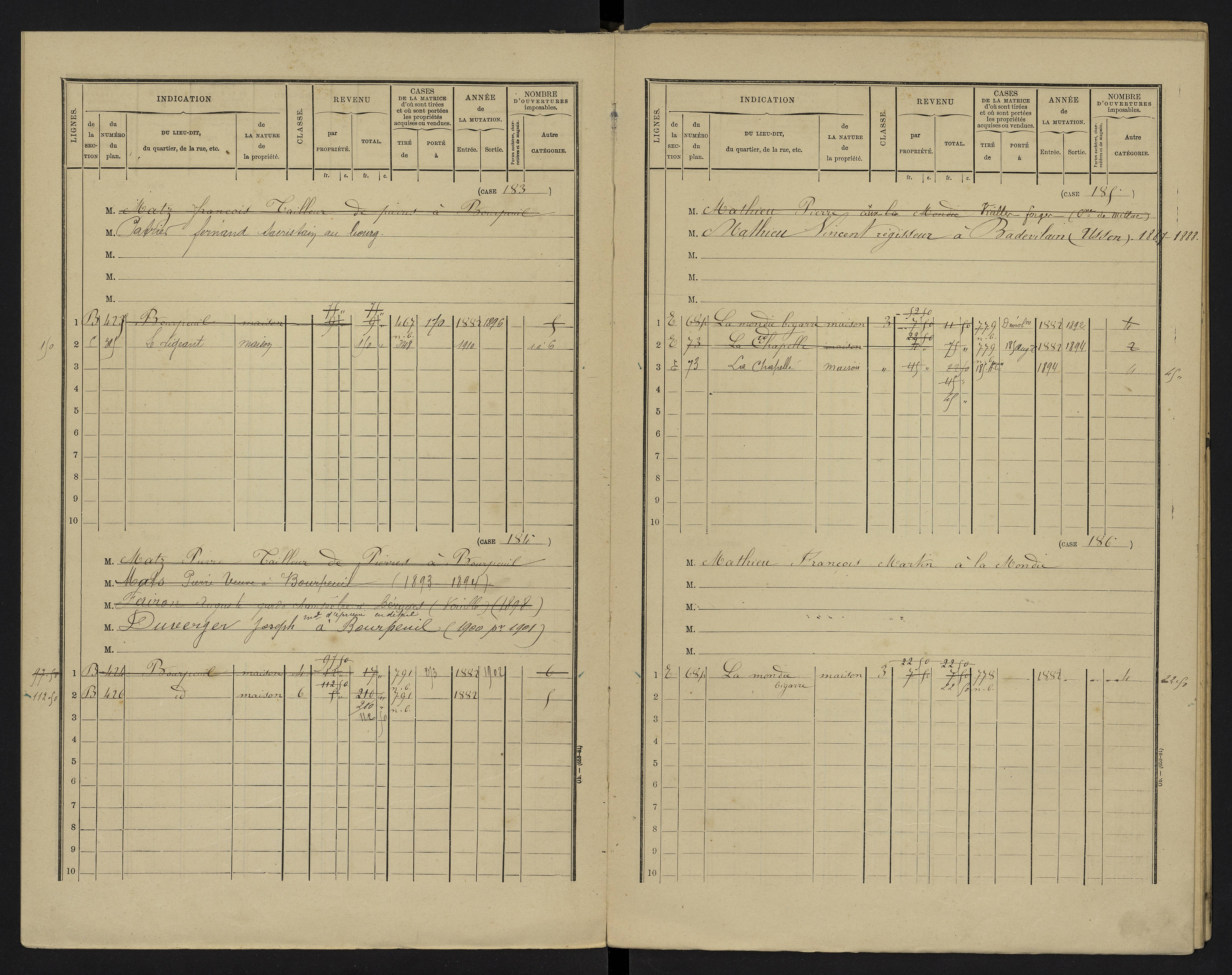 Le Vigeant - FRAD086_cadastre Cases 1-359. 