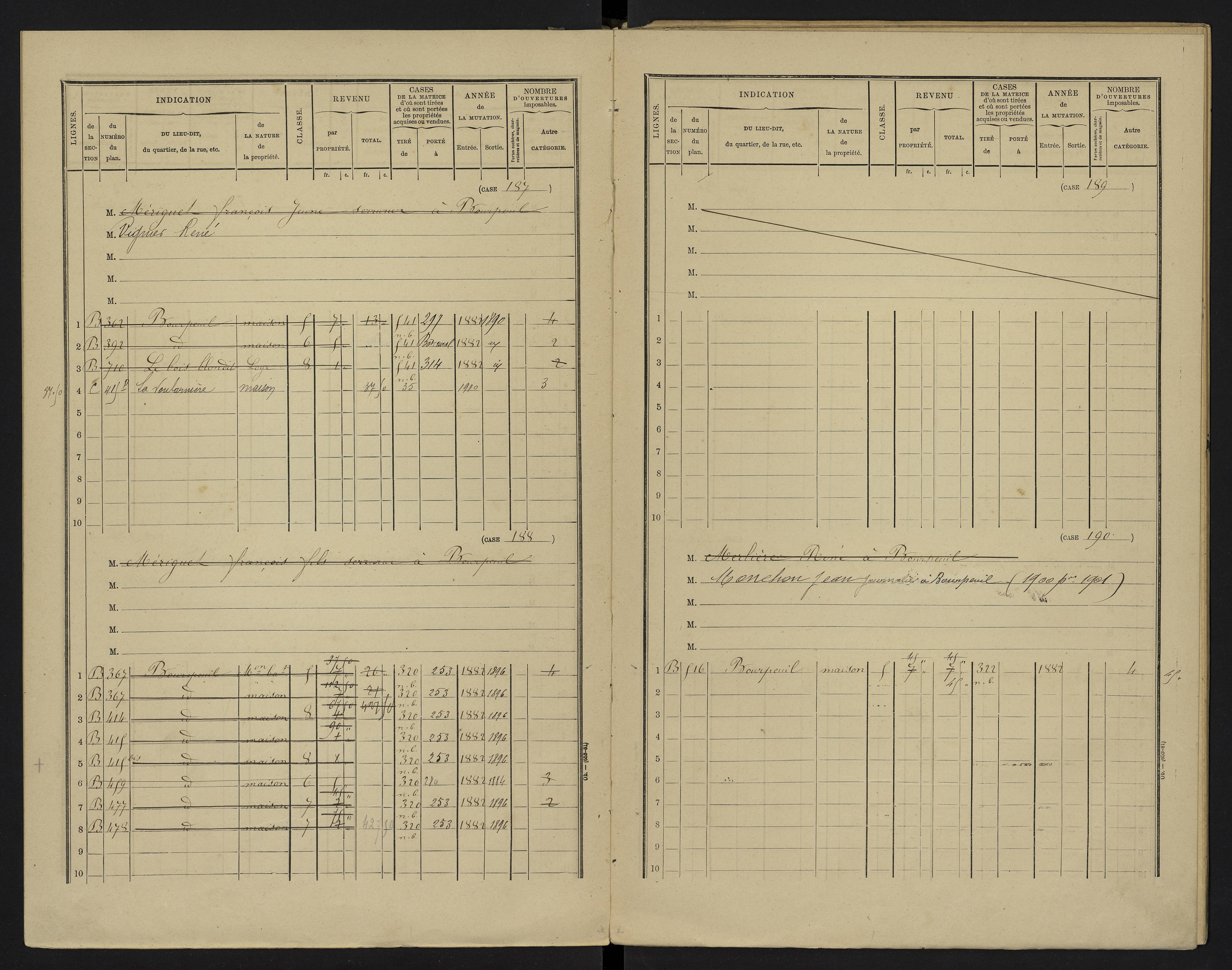 Le Vigeant - FRAD086_cadastre Cases 1-359. 