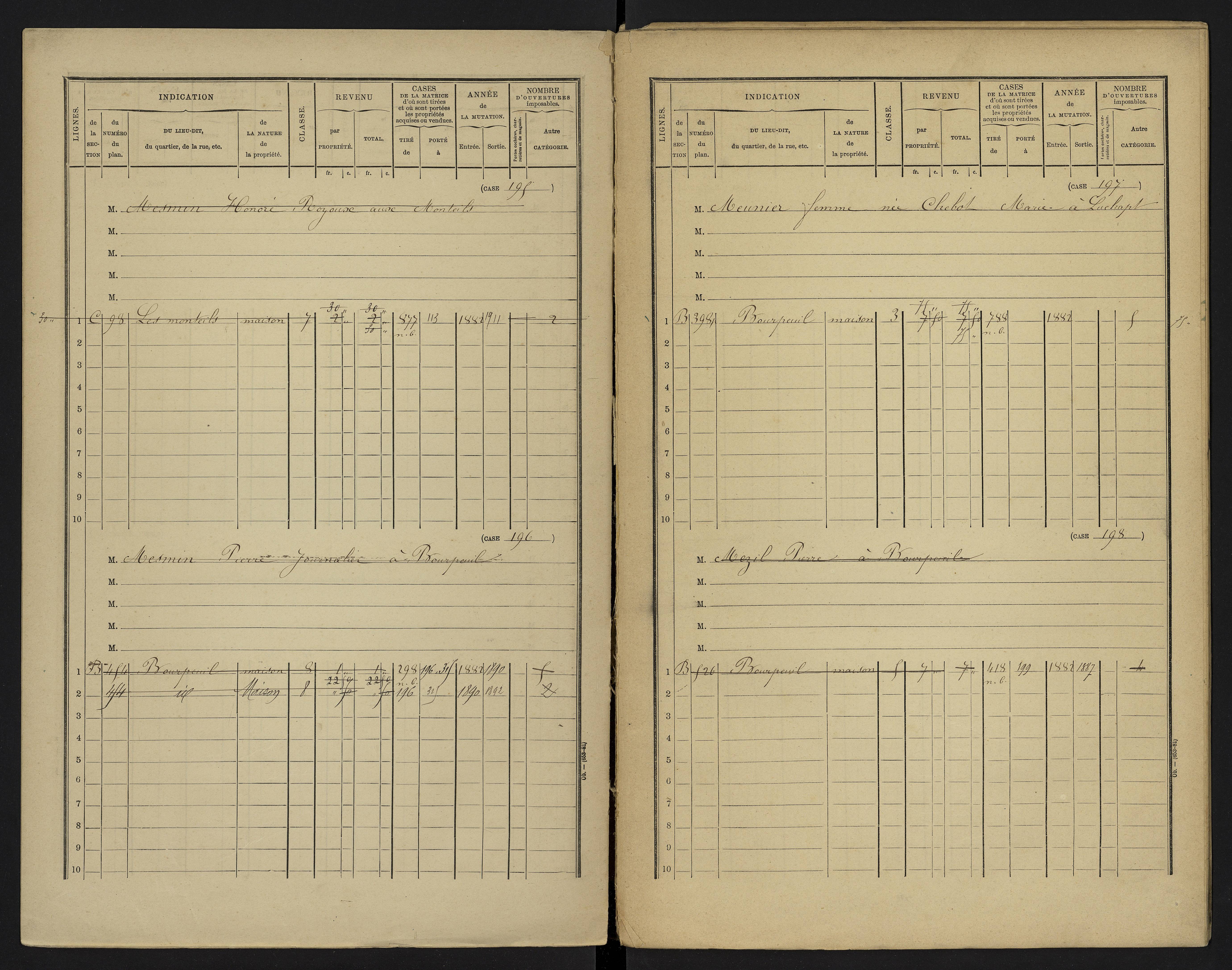 Le Vigeant - FRAD086_cadastre Cases 1-359. 