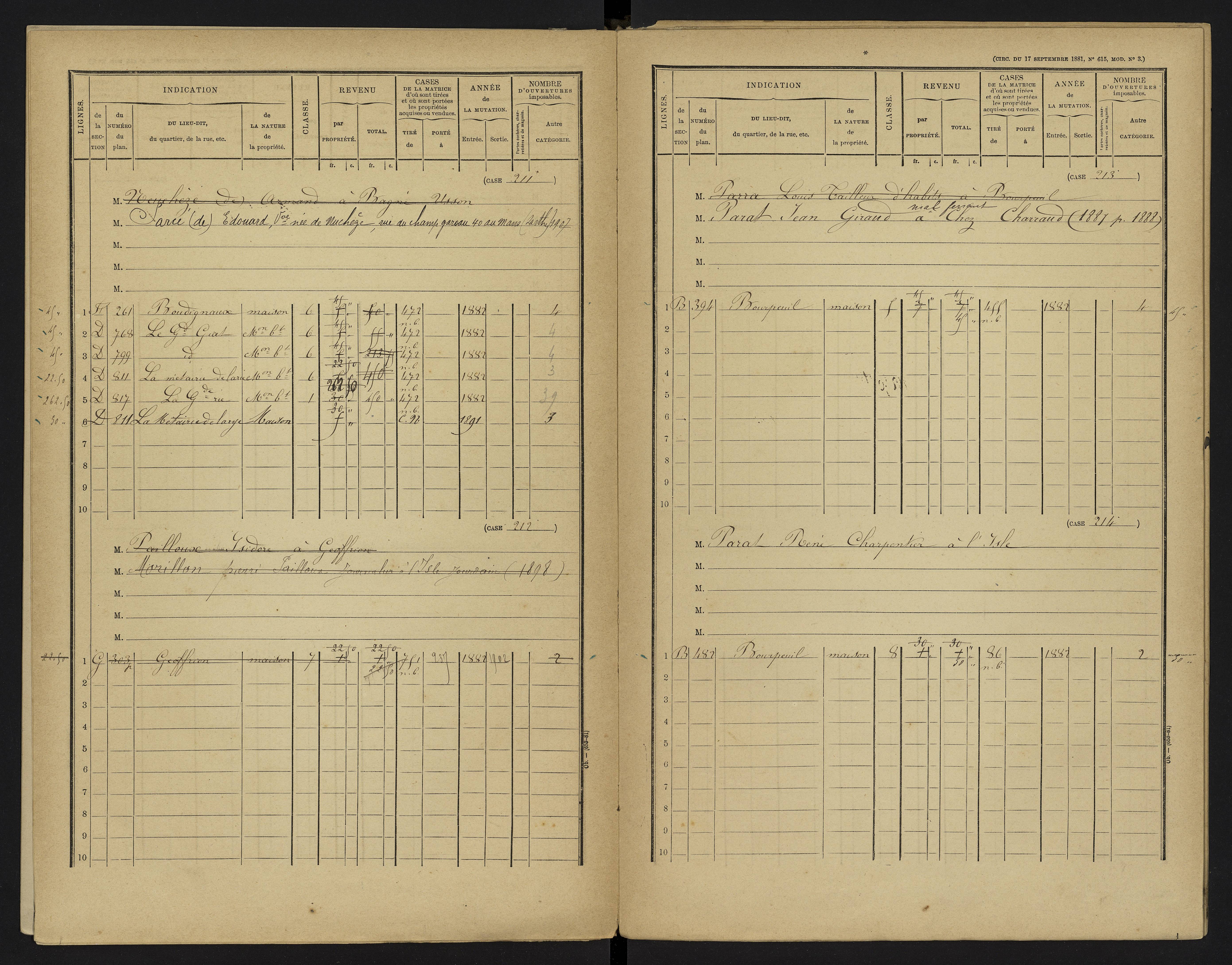 Le Vigeant - FRAD086_cadastre Cases 1-359. 