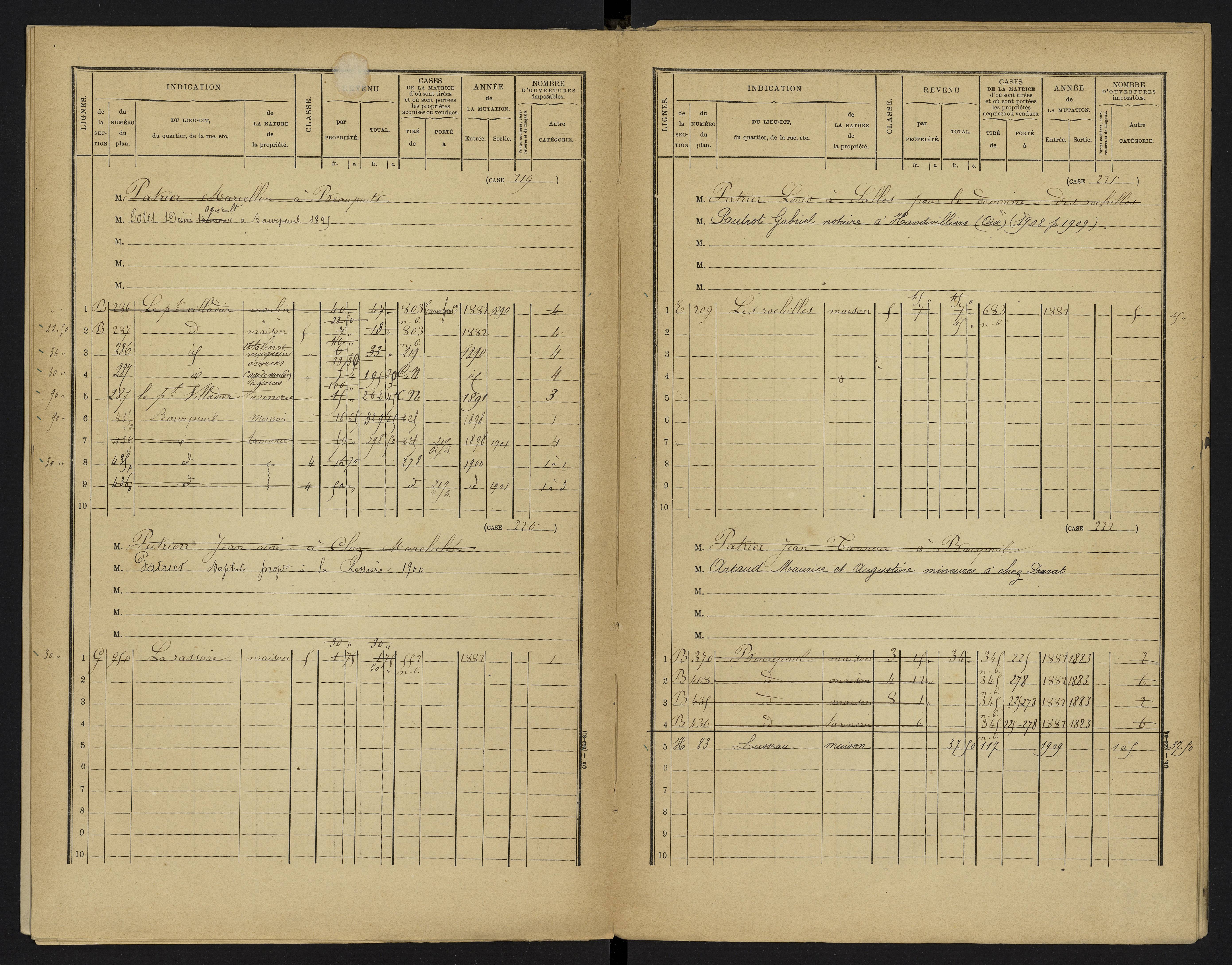 Le Vigeant - FRAD086_cadastre Cases 1-359. 