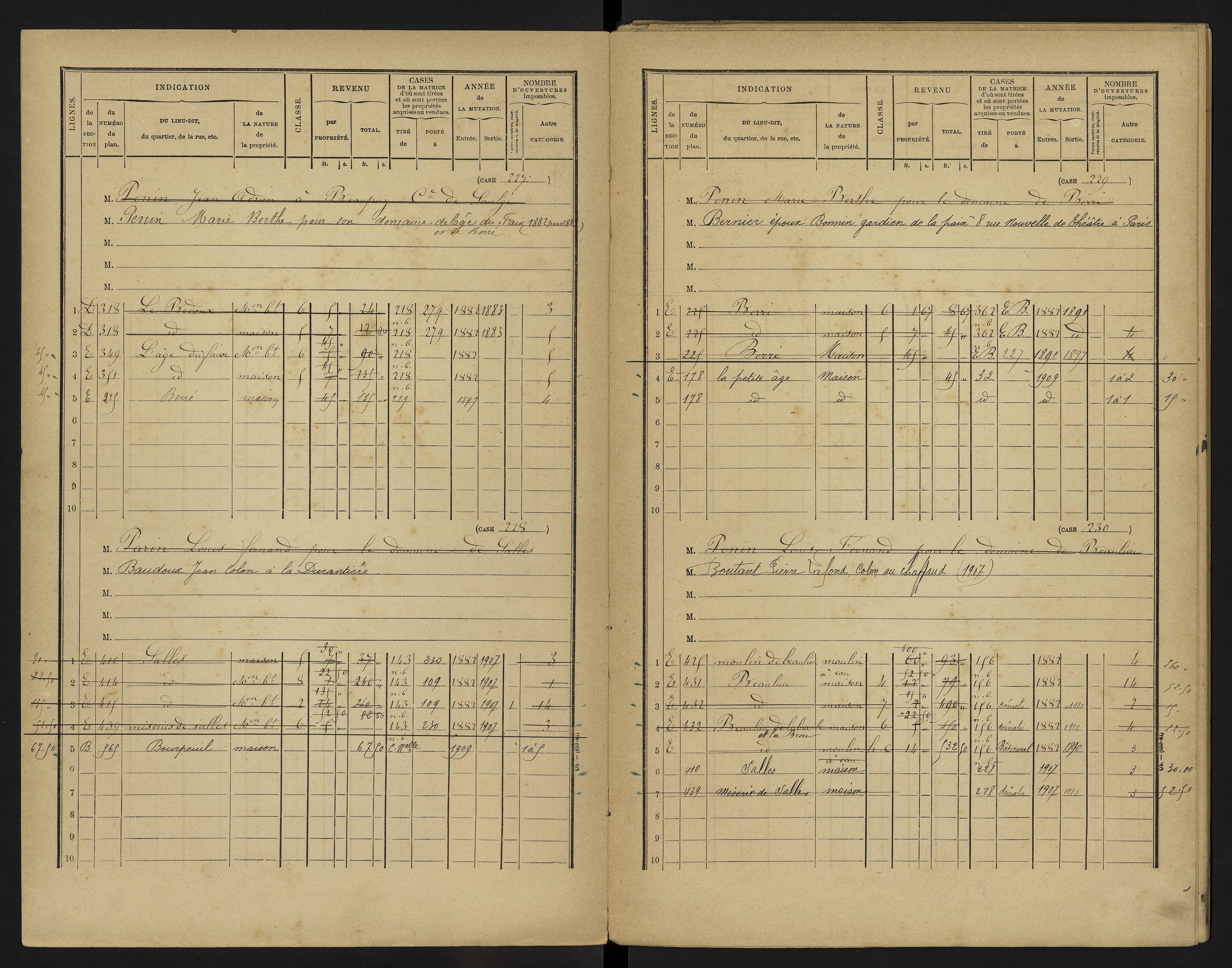 Le Vigeant - FRAD086_cadastre Cases 1-359. 