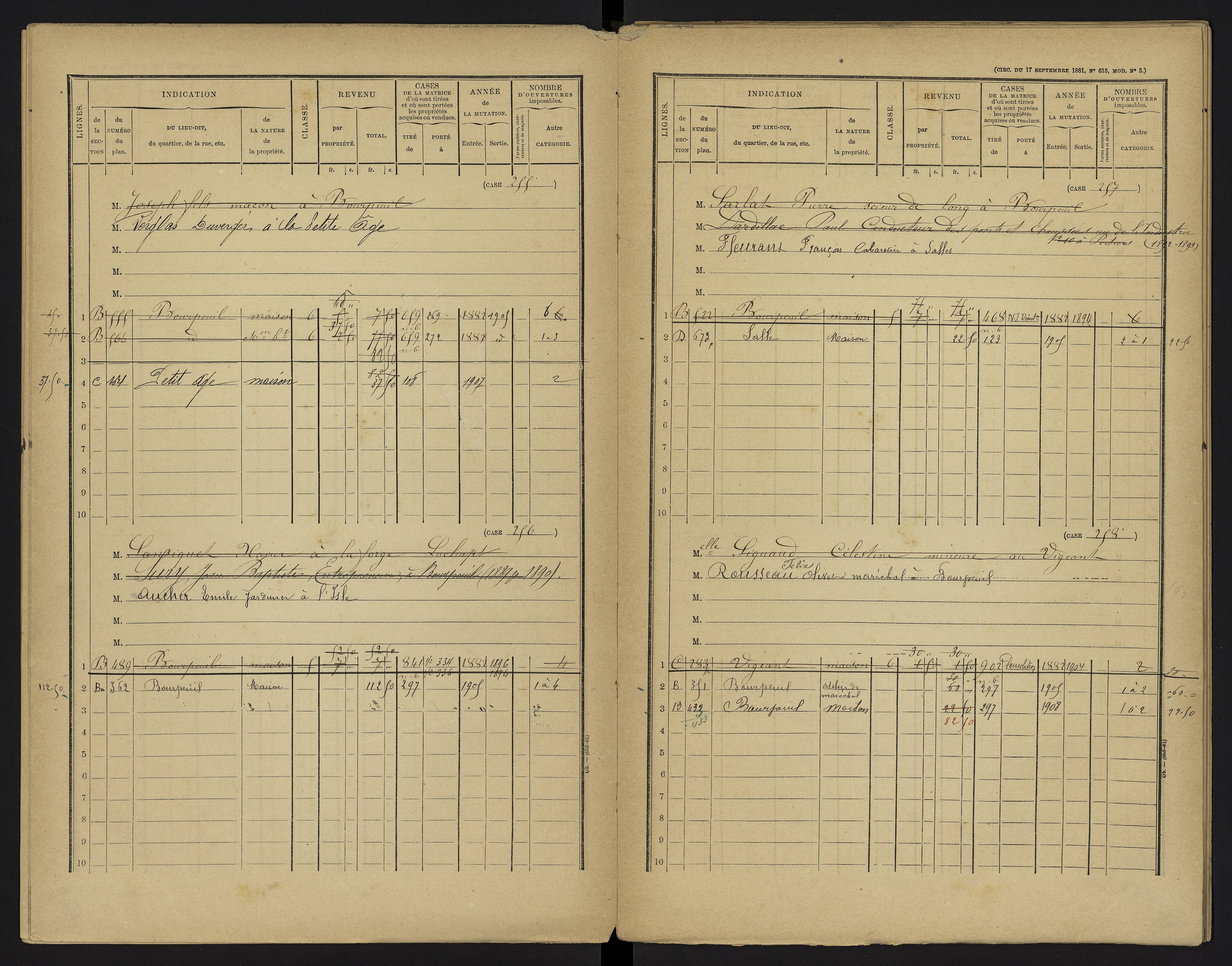 Le Vigeant - FRAD086_cadastre Cases 1-359. 