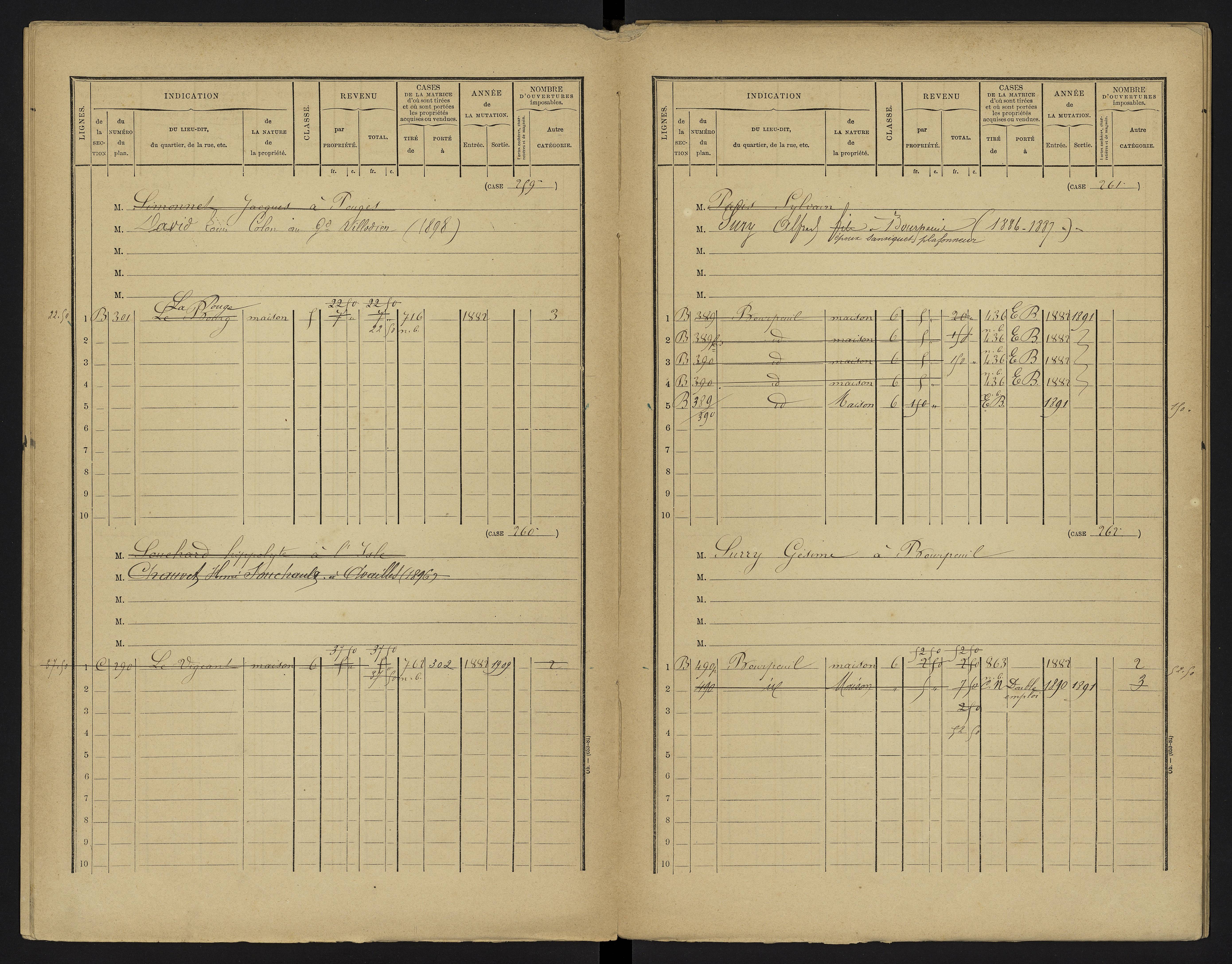Le Vigeant - FRAD086_cadastre Cases 1-359. 