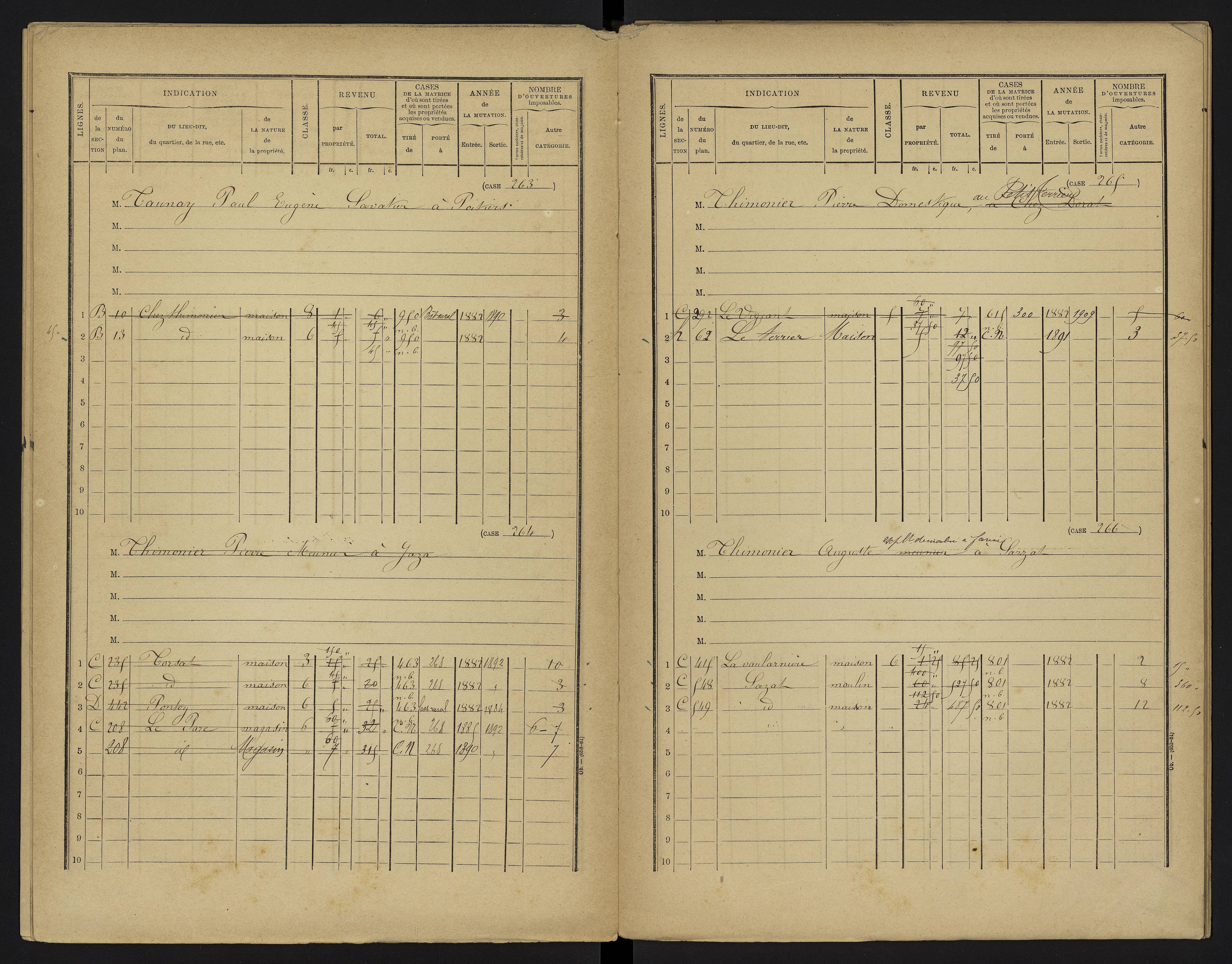 Le Vigeant - FRAD086_cadastre Cases 1-359. 