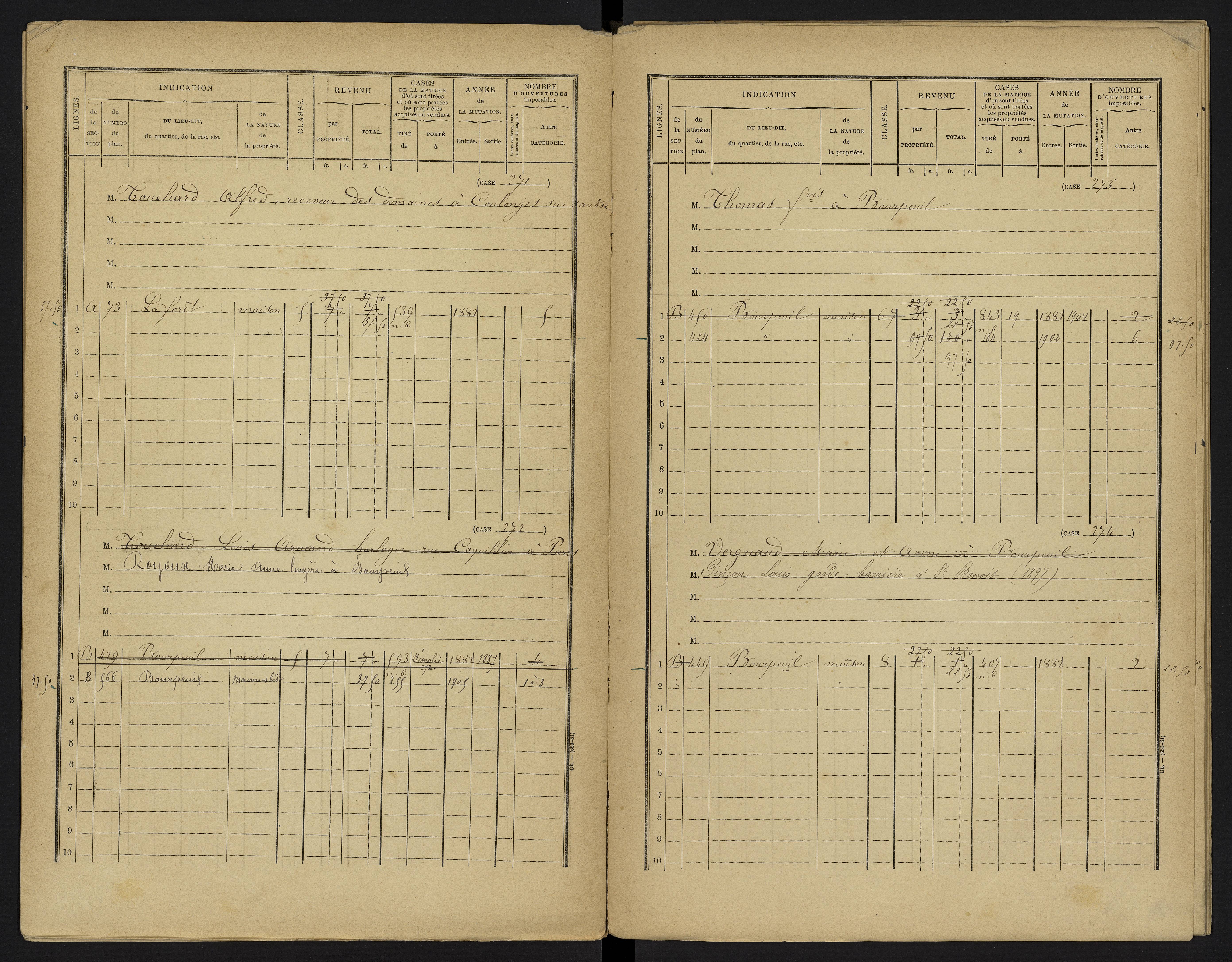 Le Vigeant - FRAD086_cadastre Cases 1-359. 