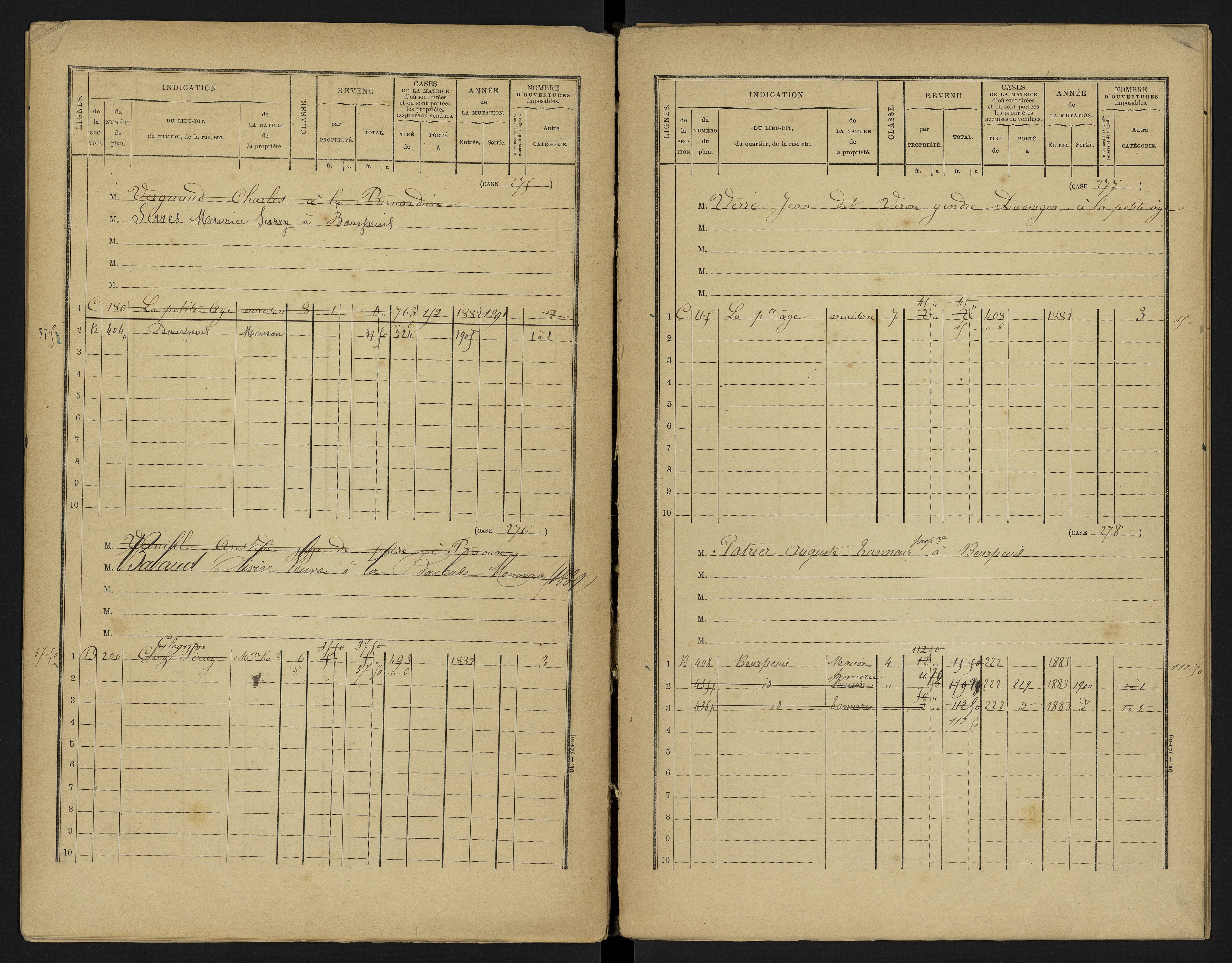 Le Vigeant - FRAD086_cadastre Cases 1-359. 