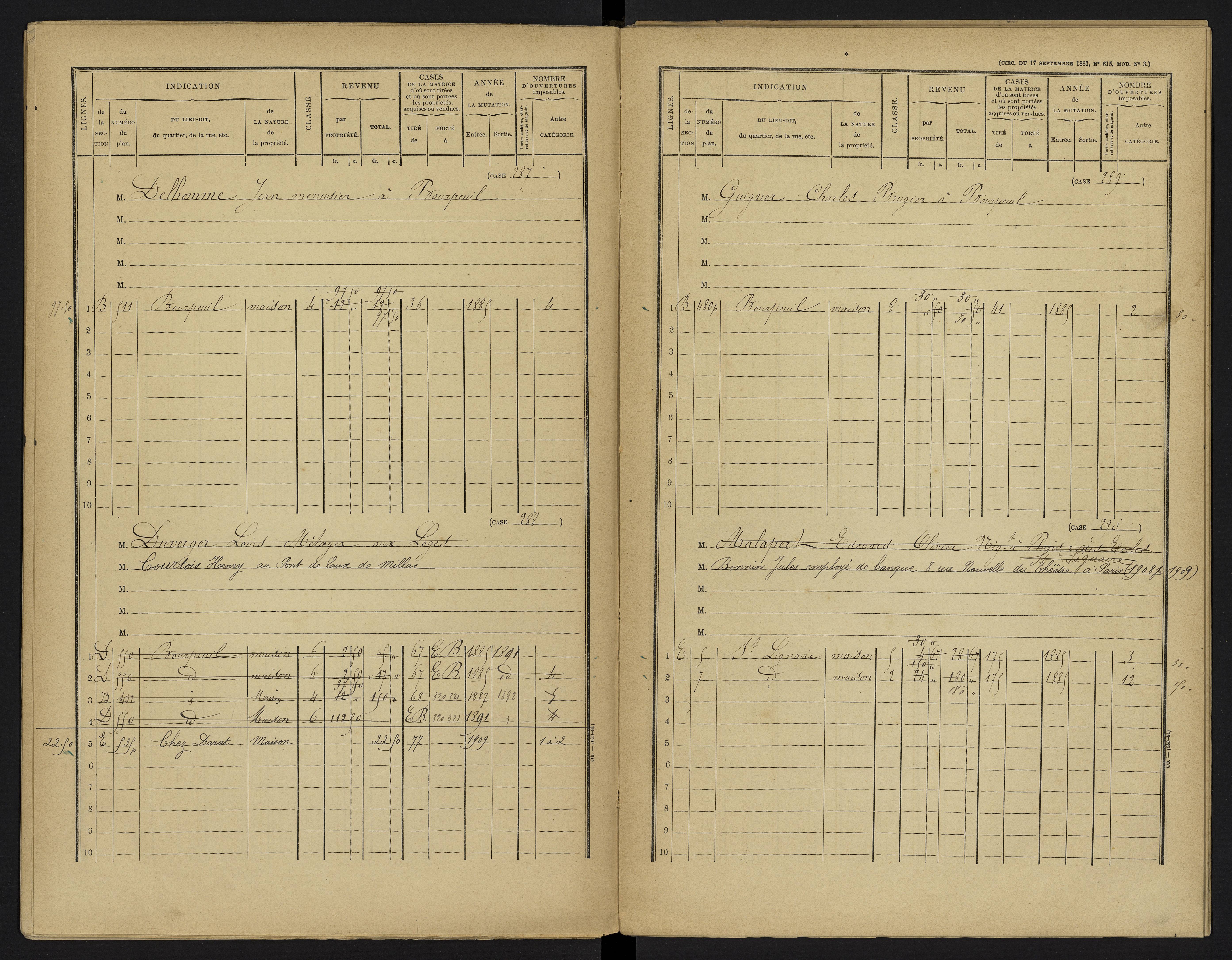 Le Vigeant - FRAD086_cadastre Cases 1-359. 