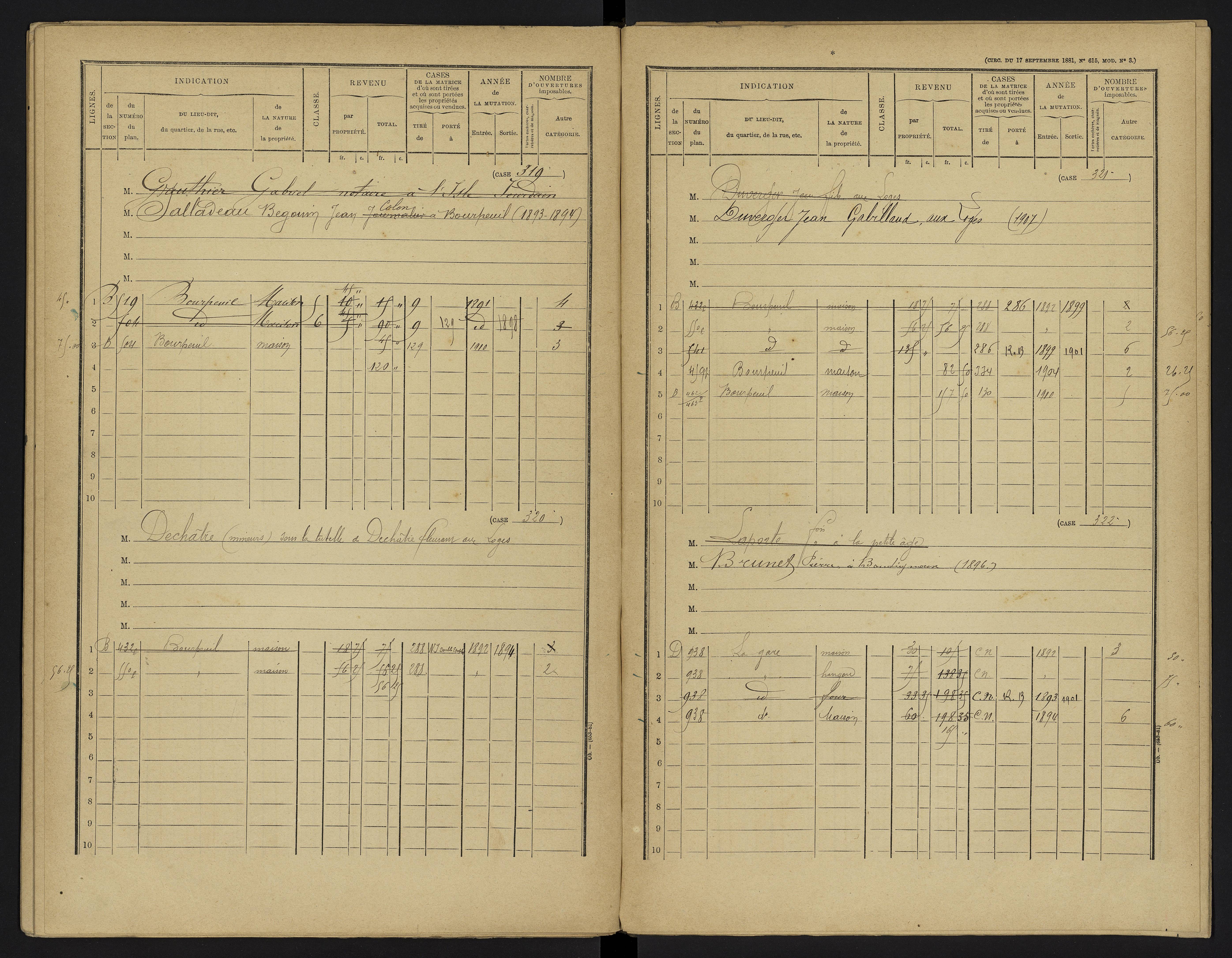 Le Vigeant - FRAD086_cadastre Cases 1-359. 
