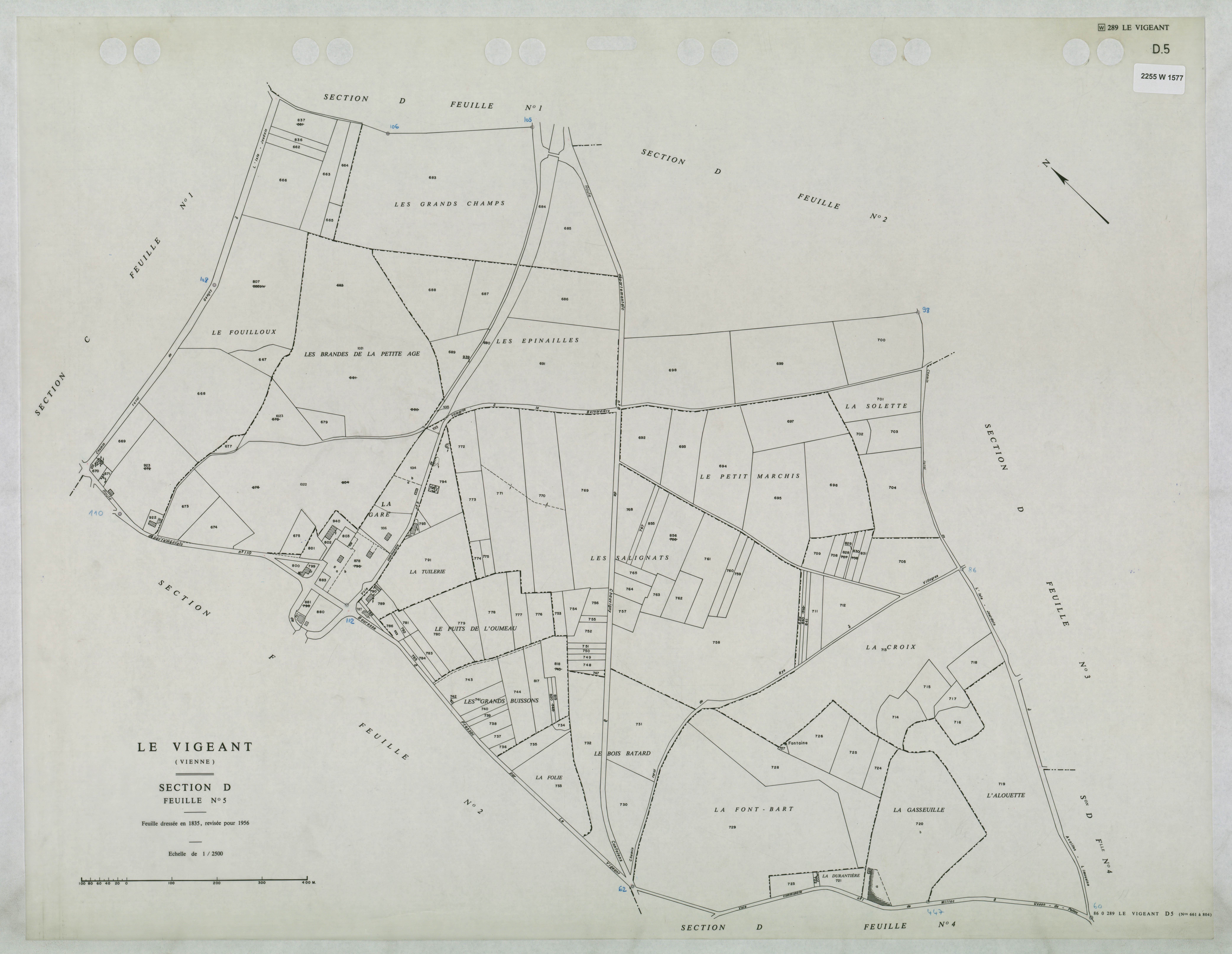 Le Vigeant - FRAD086_cadastre Plans mis à jour 