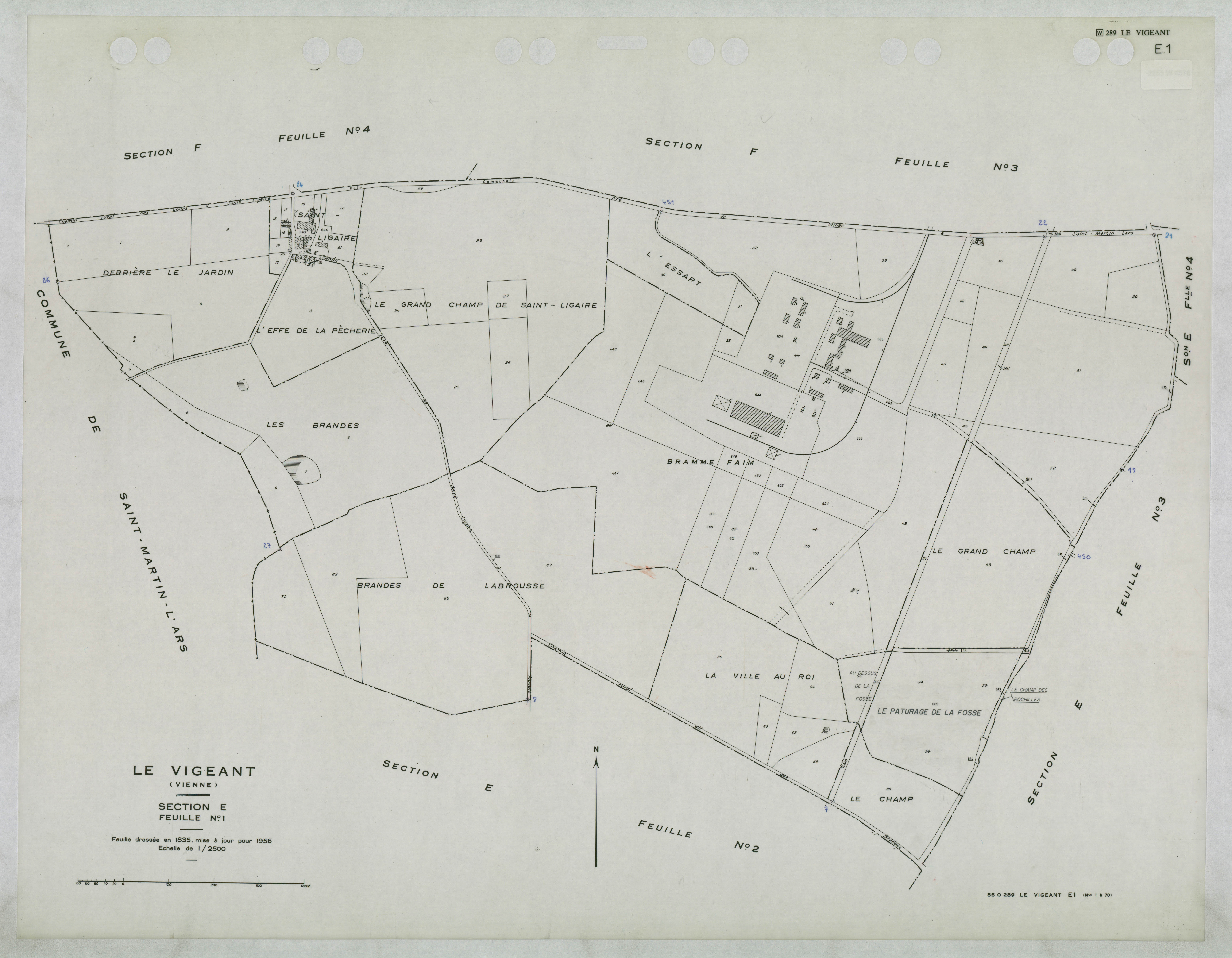 Le Vigeant - FRAD086_cadastre Plans mis à jour 