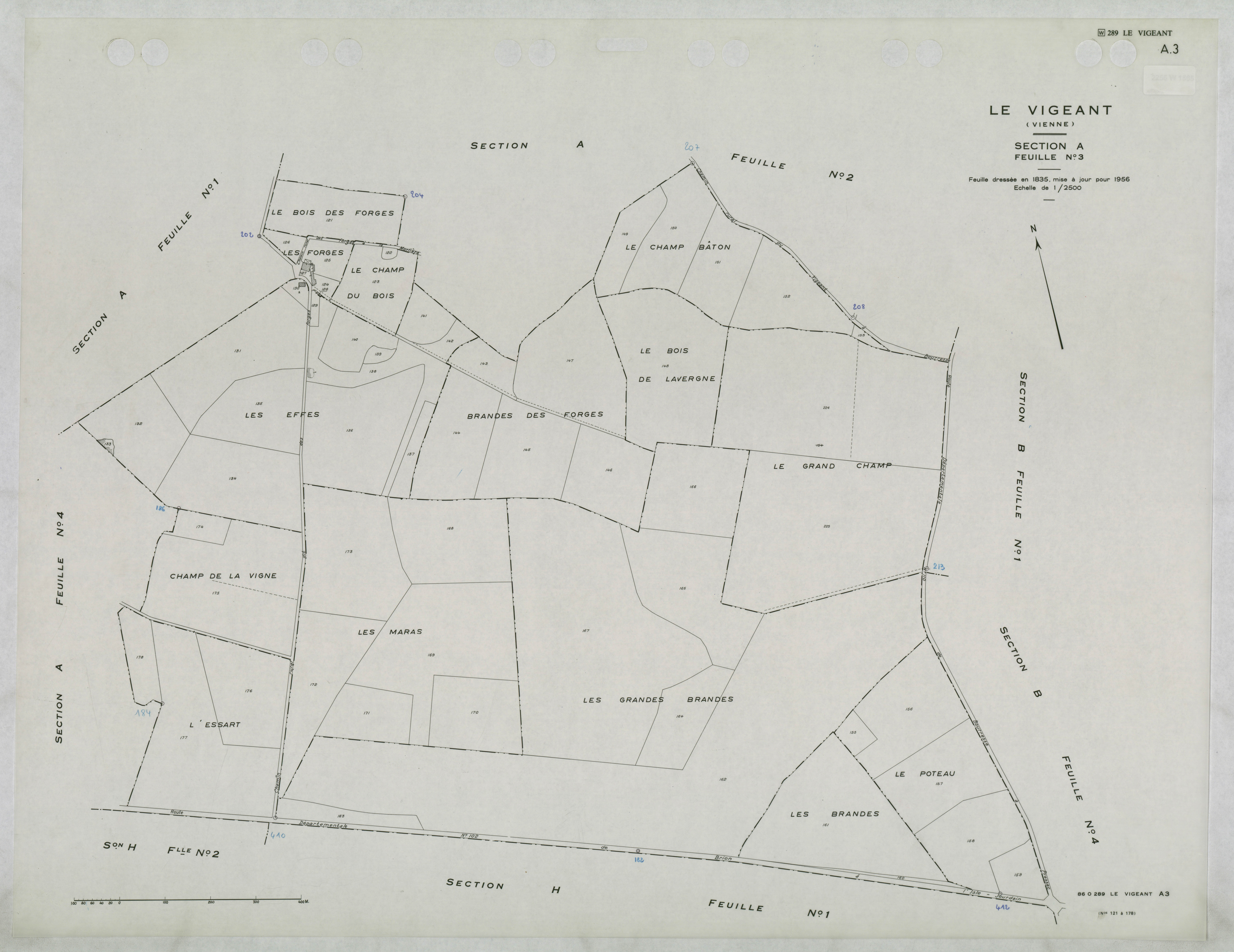 Le Vigeant - FRAD086_cadastre Plans mis à jour 