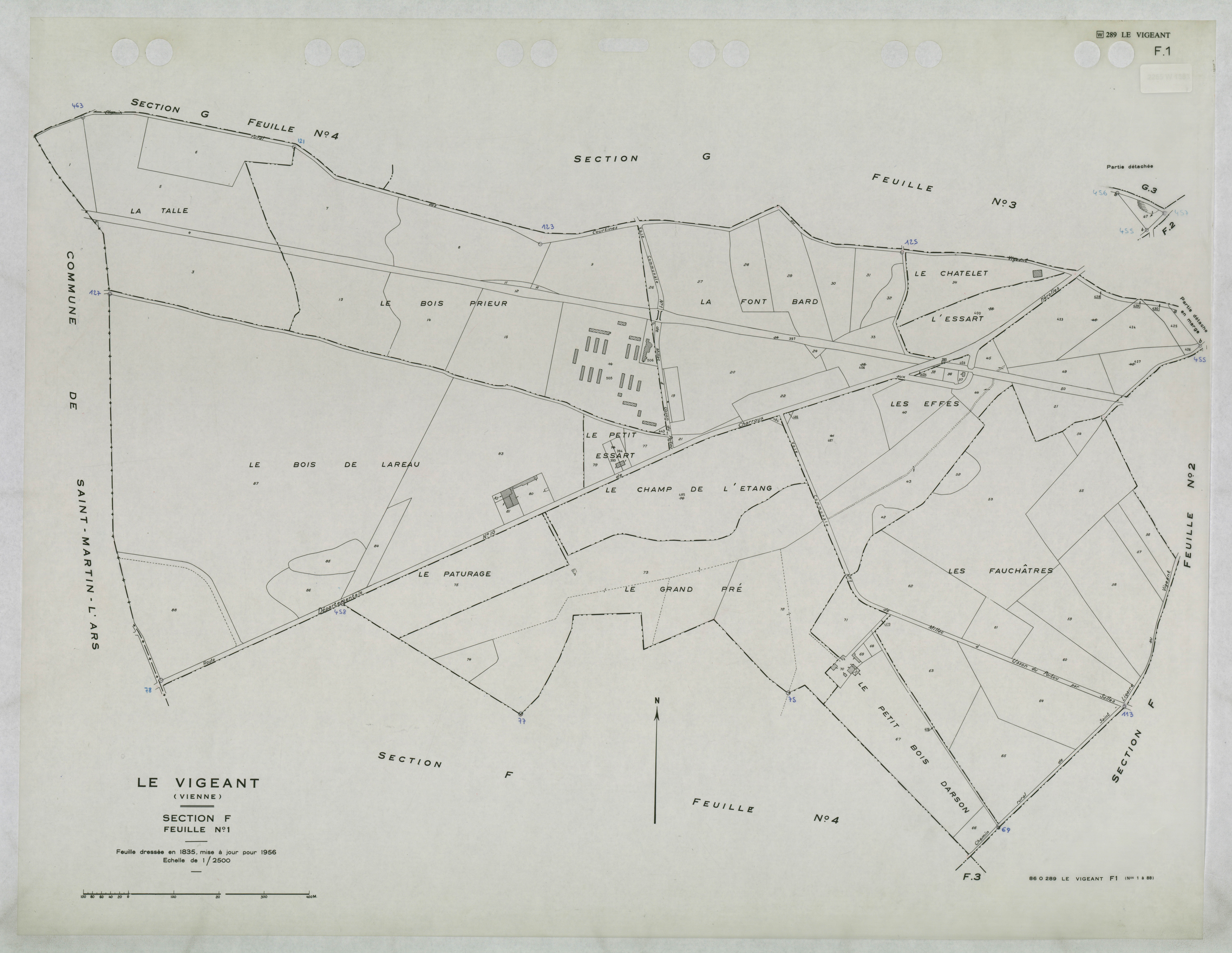 Le Vigeant - FRAD086_cadastre Plans mis à jour 