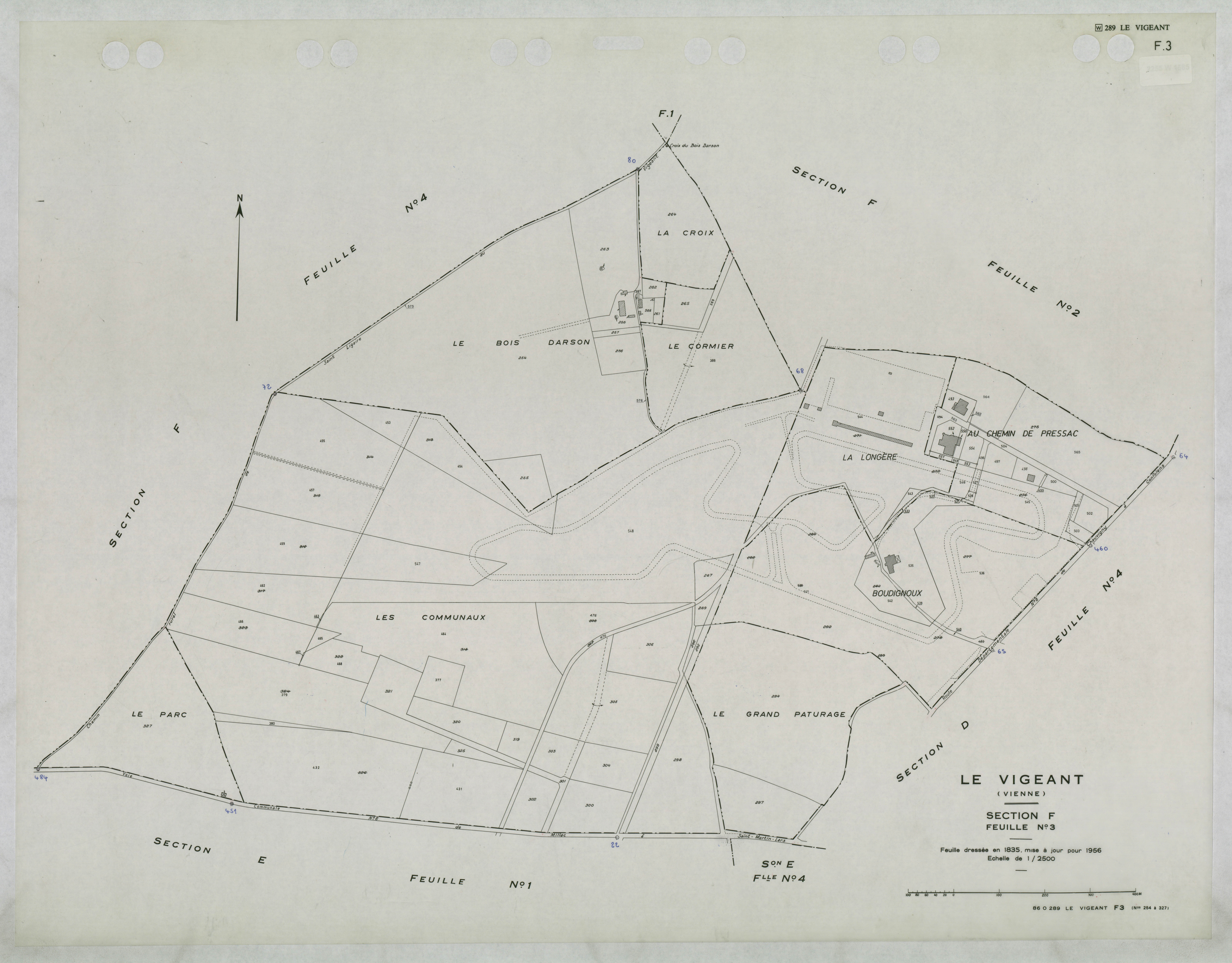 Le Vigeant - FRAD086_cadastre Plans mis à jour 