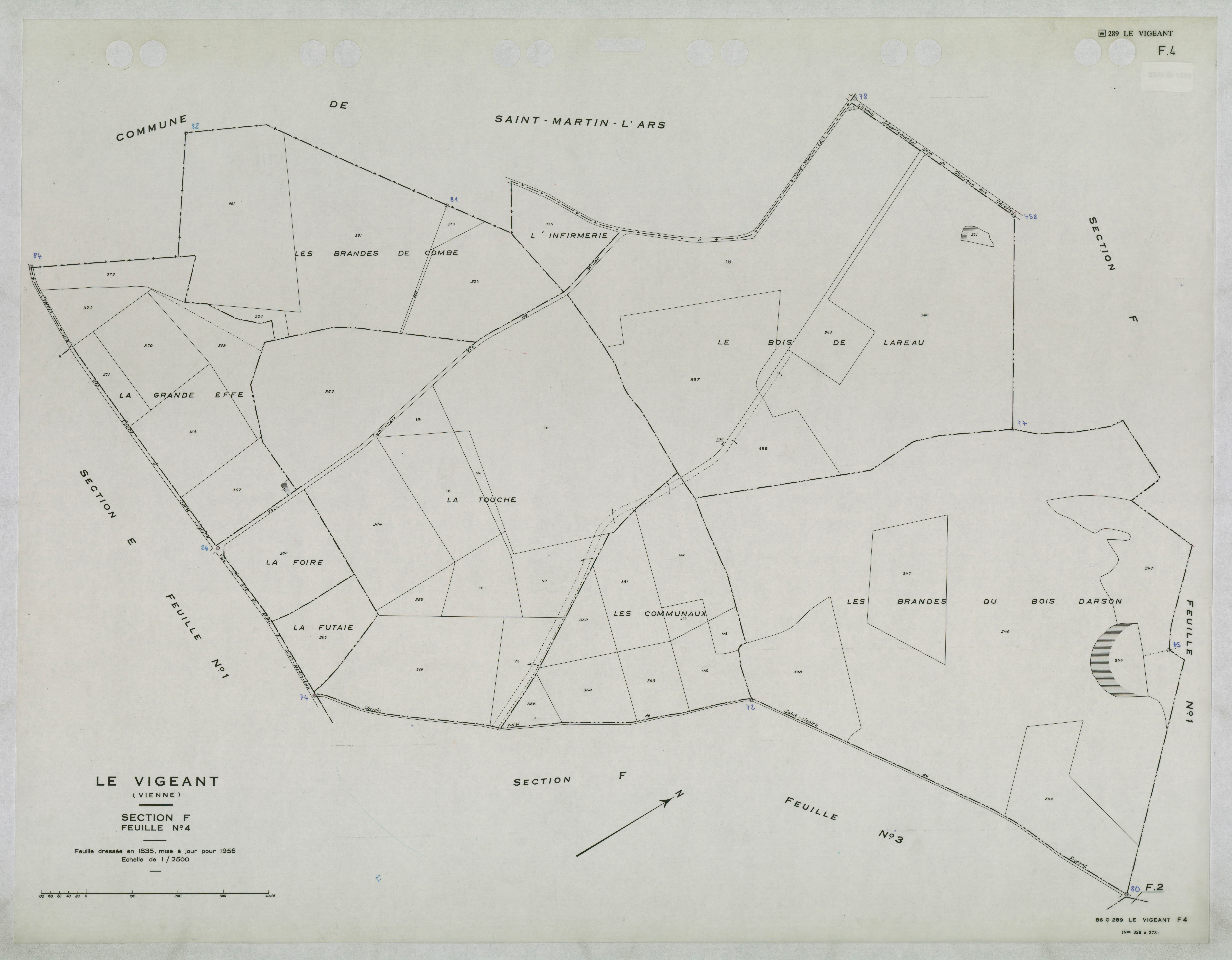 Le Vigeant - FRAD086_cadastre Plans mis à jour 