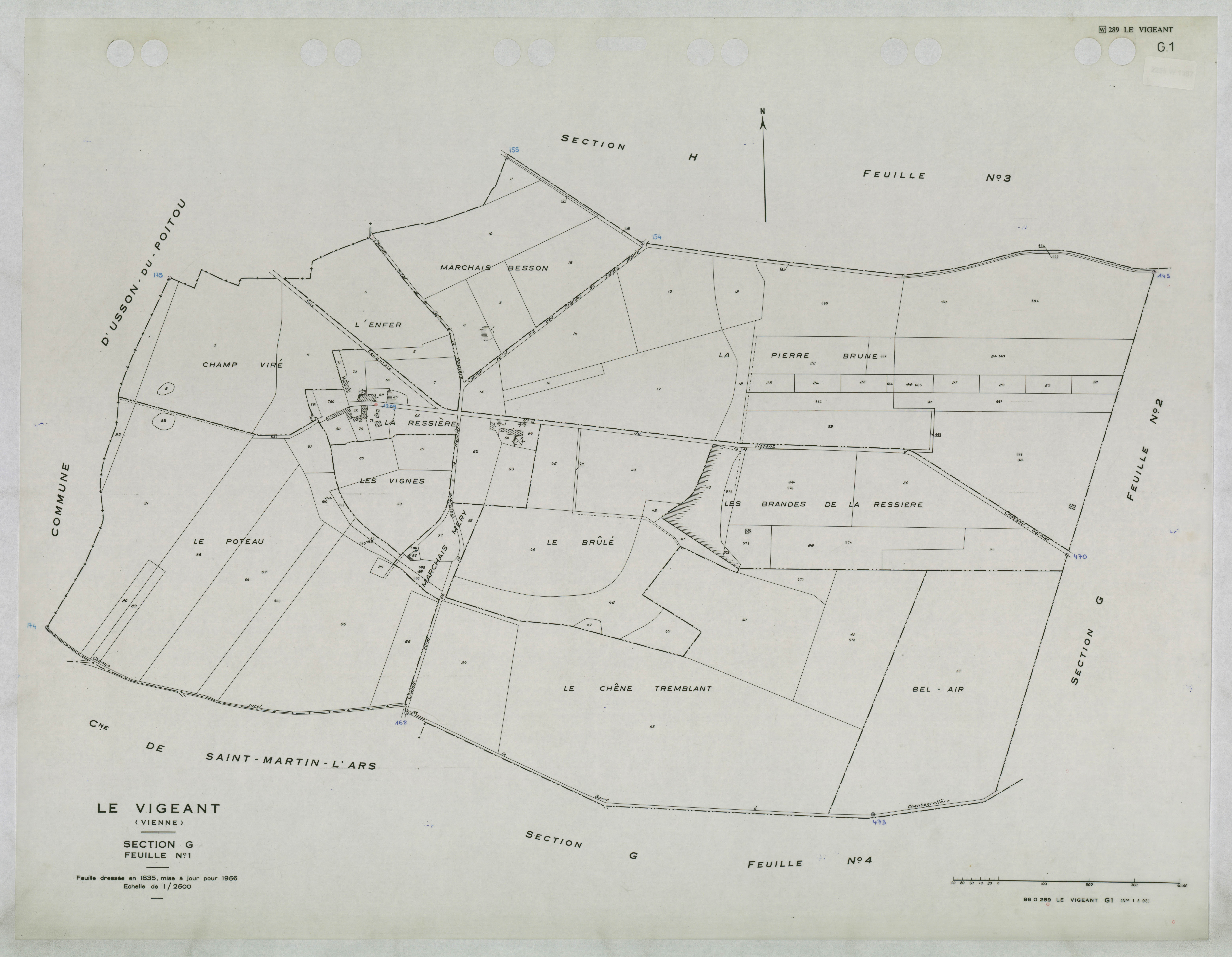 Le Vigeant - FRAD086_cadastre Plans mis à jour 