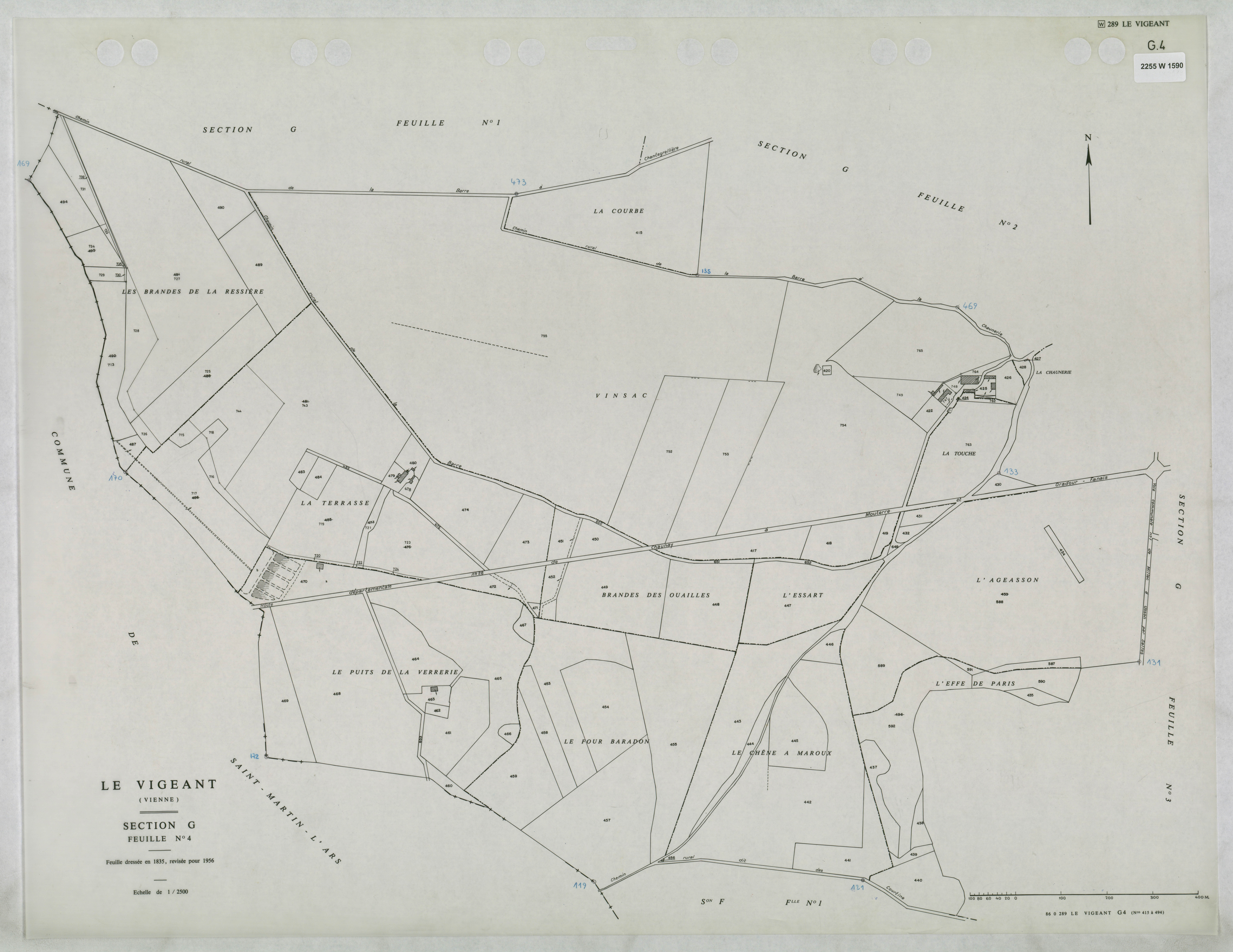 Le Vigeant - FRAD086_cadastre Plans mis à jour 