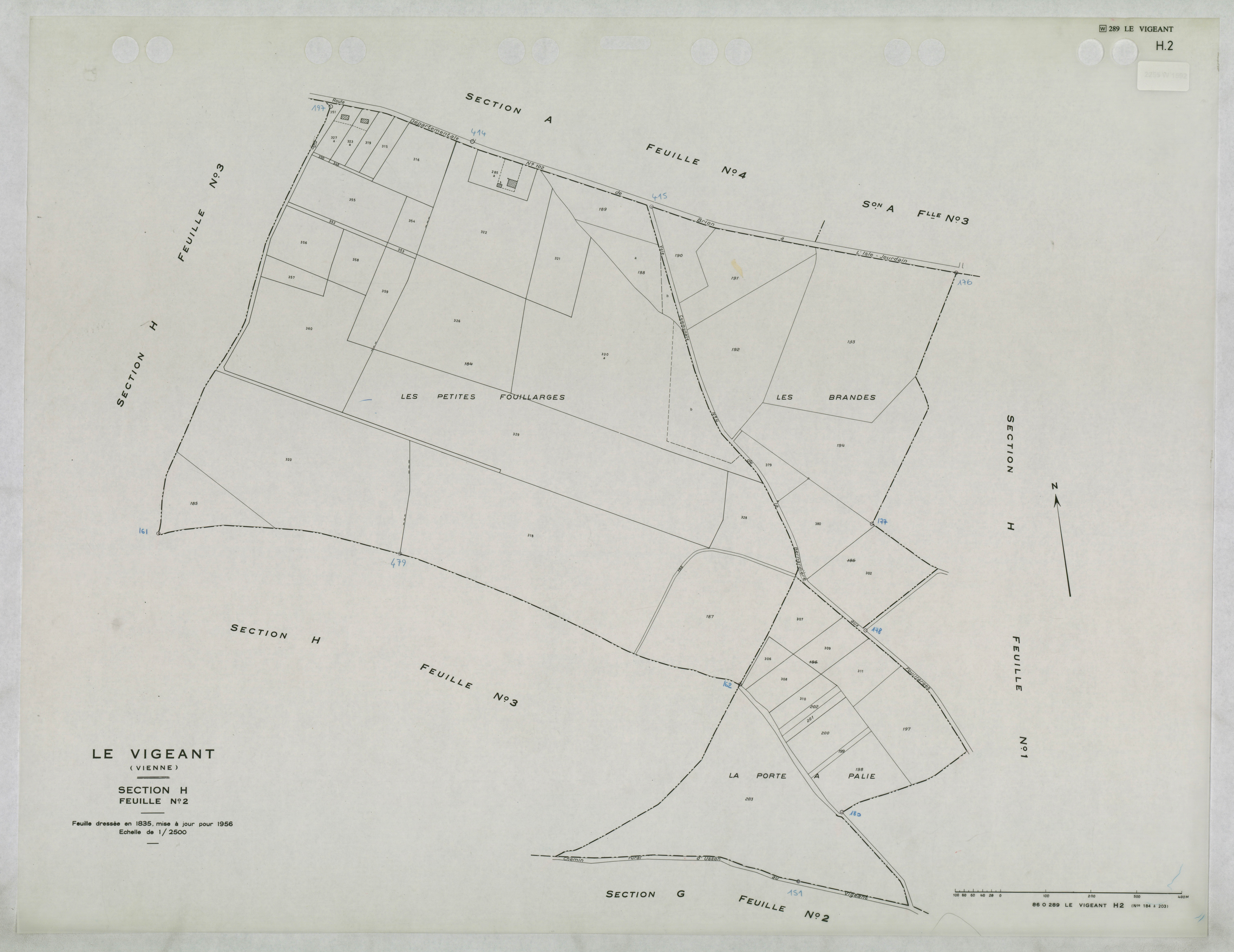 Le Vigeant - FRAD086_cadastre Plans mis à jour 