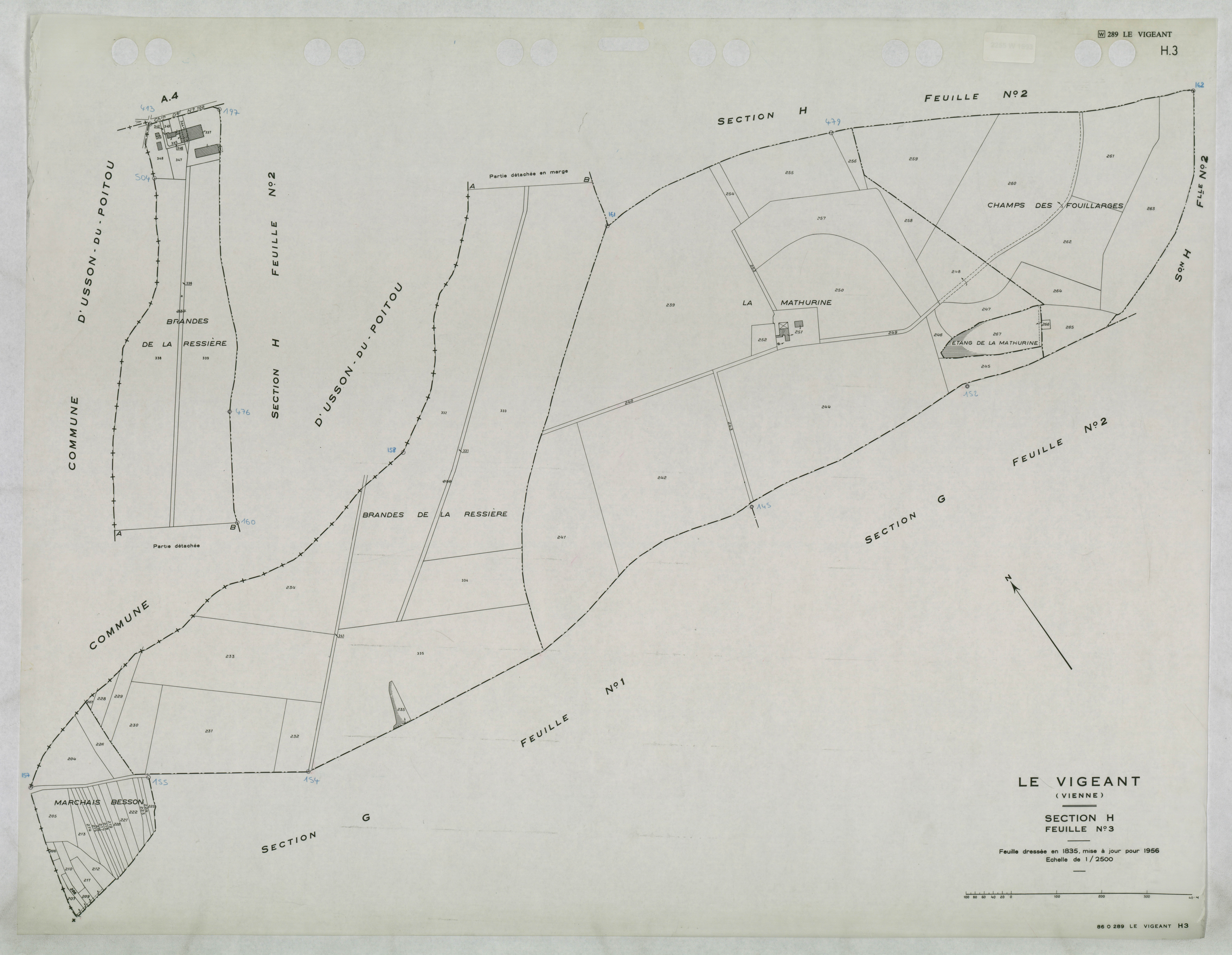 Le Vigeant - FRAD086_cadastre Plans mis à jour 