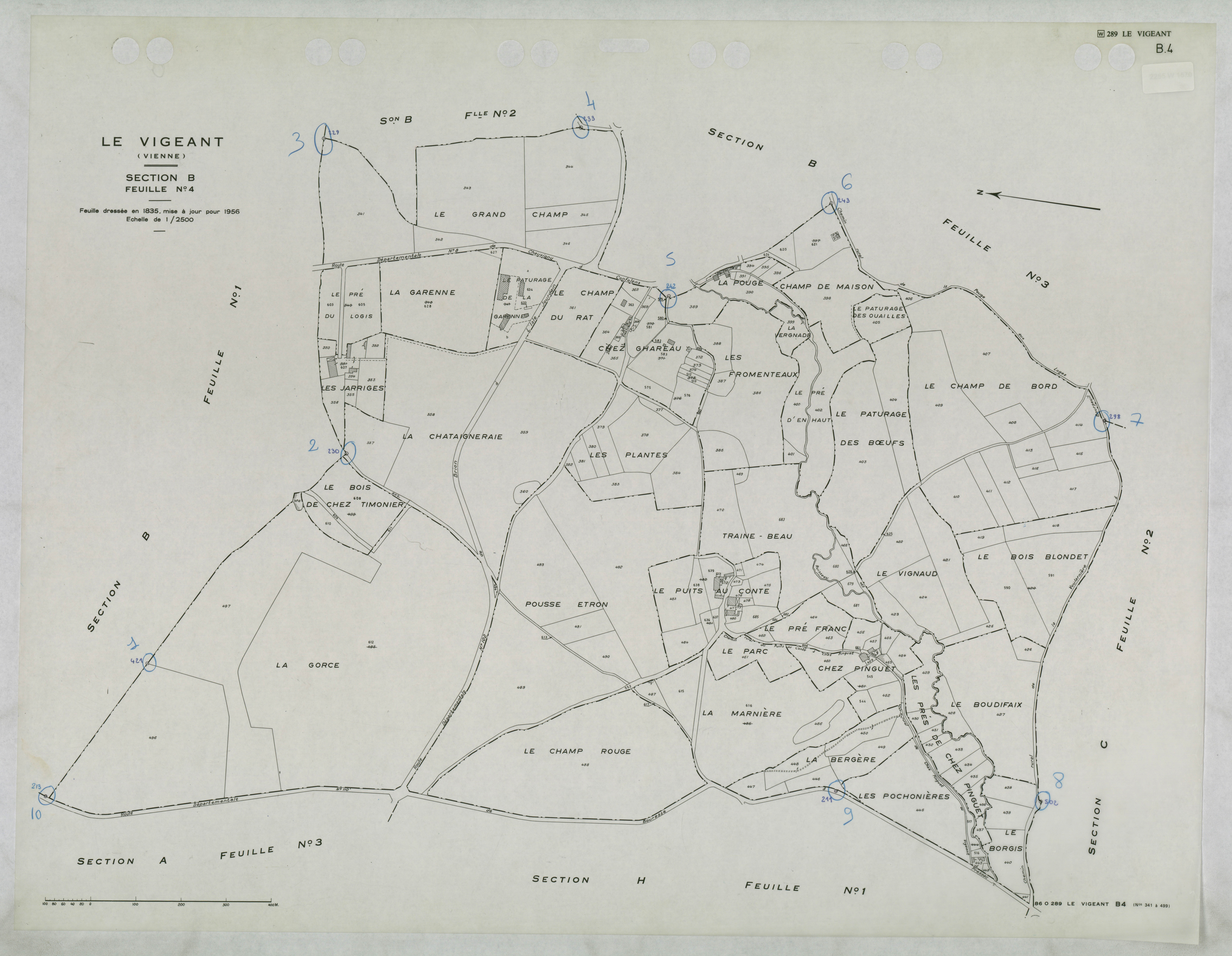 Le Vigeant - FRAD086_cadastre Plans mis à jour 