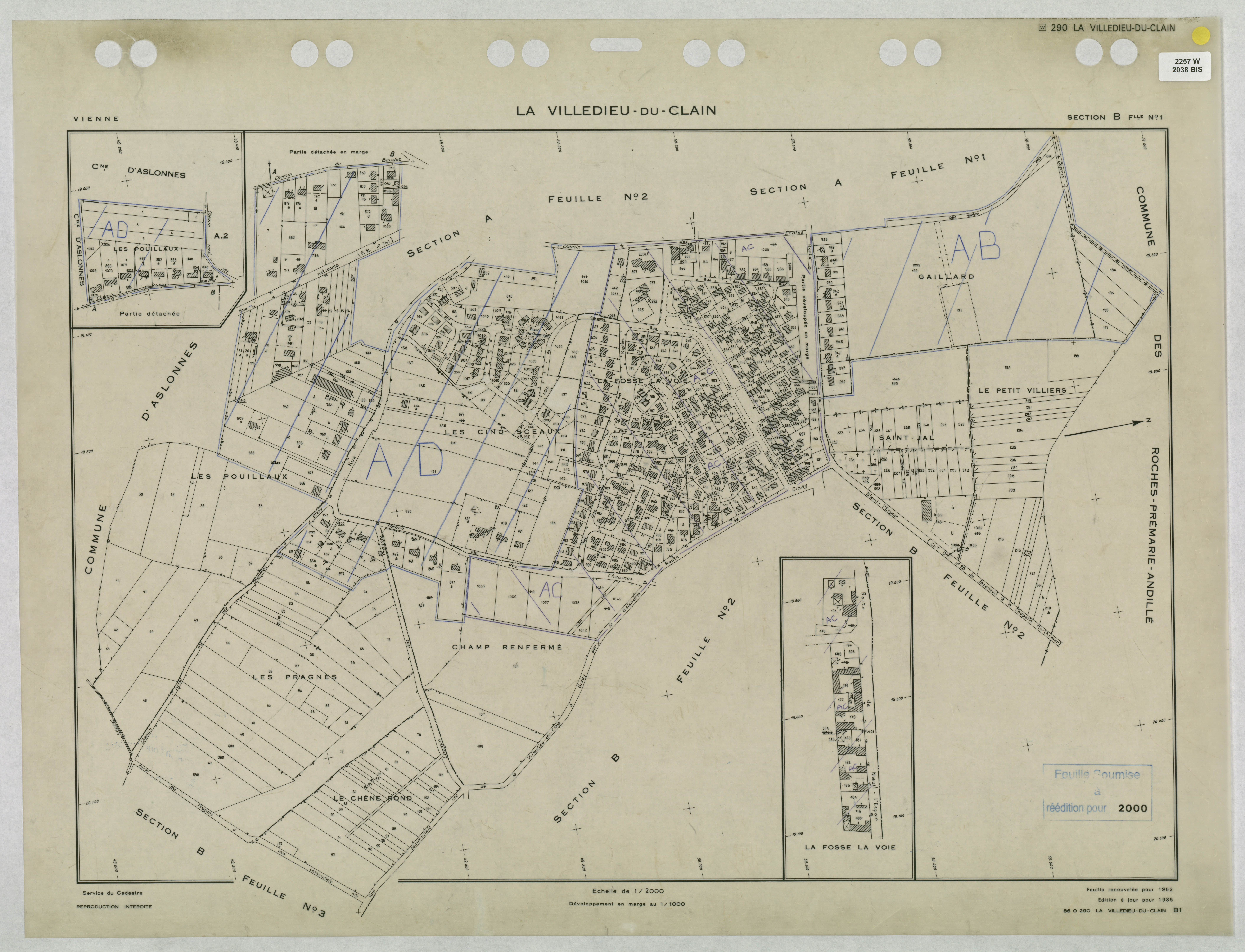 La Villedieu-du-Clain - FRAD086_cadastre Plans refaits 
