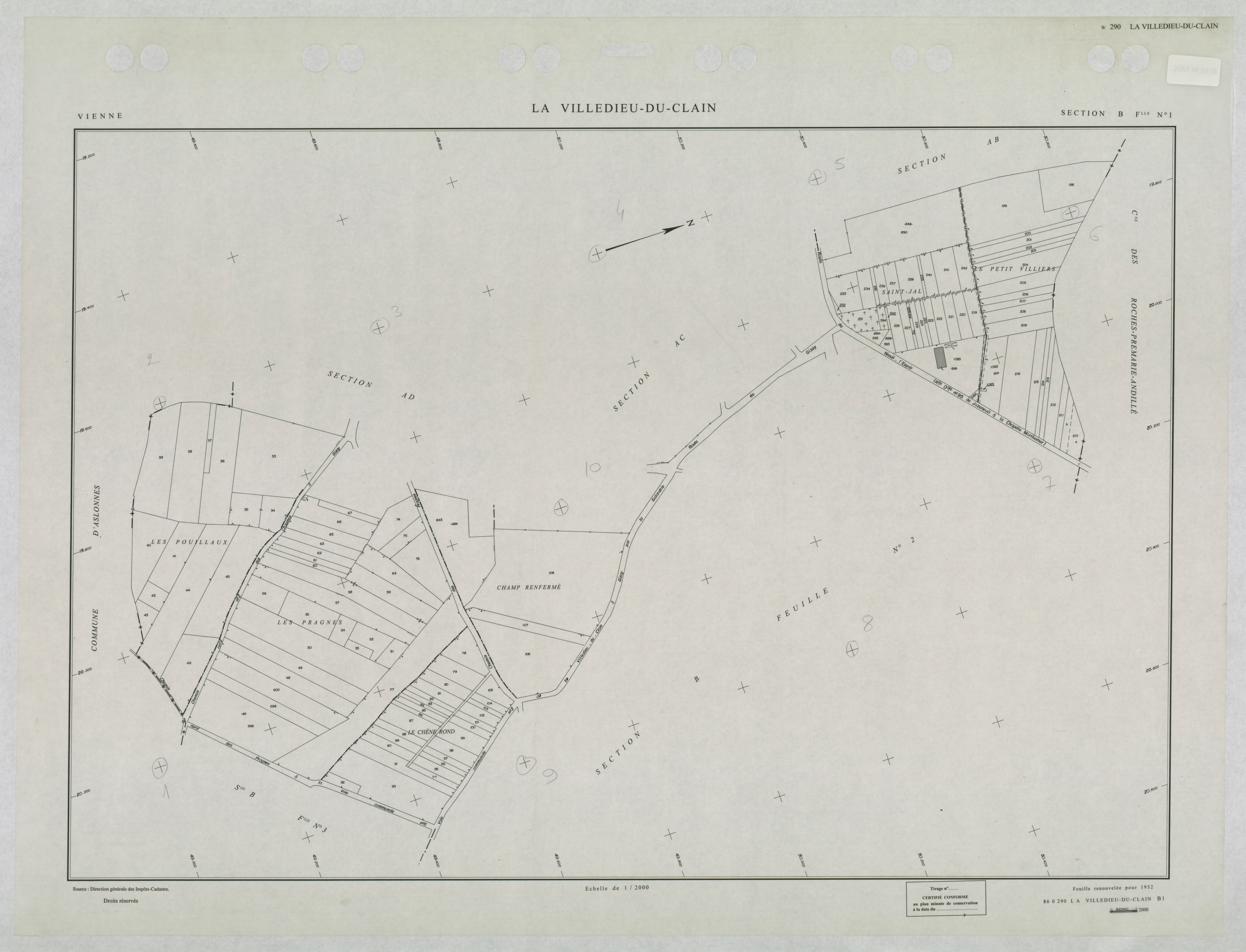 La Villedieu-du-Clain - FRAD086_cadastre Plans refaits 