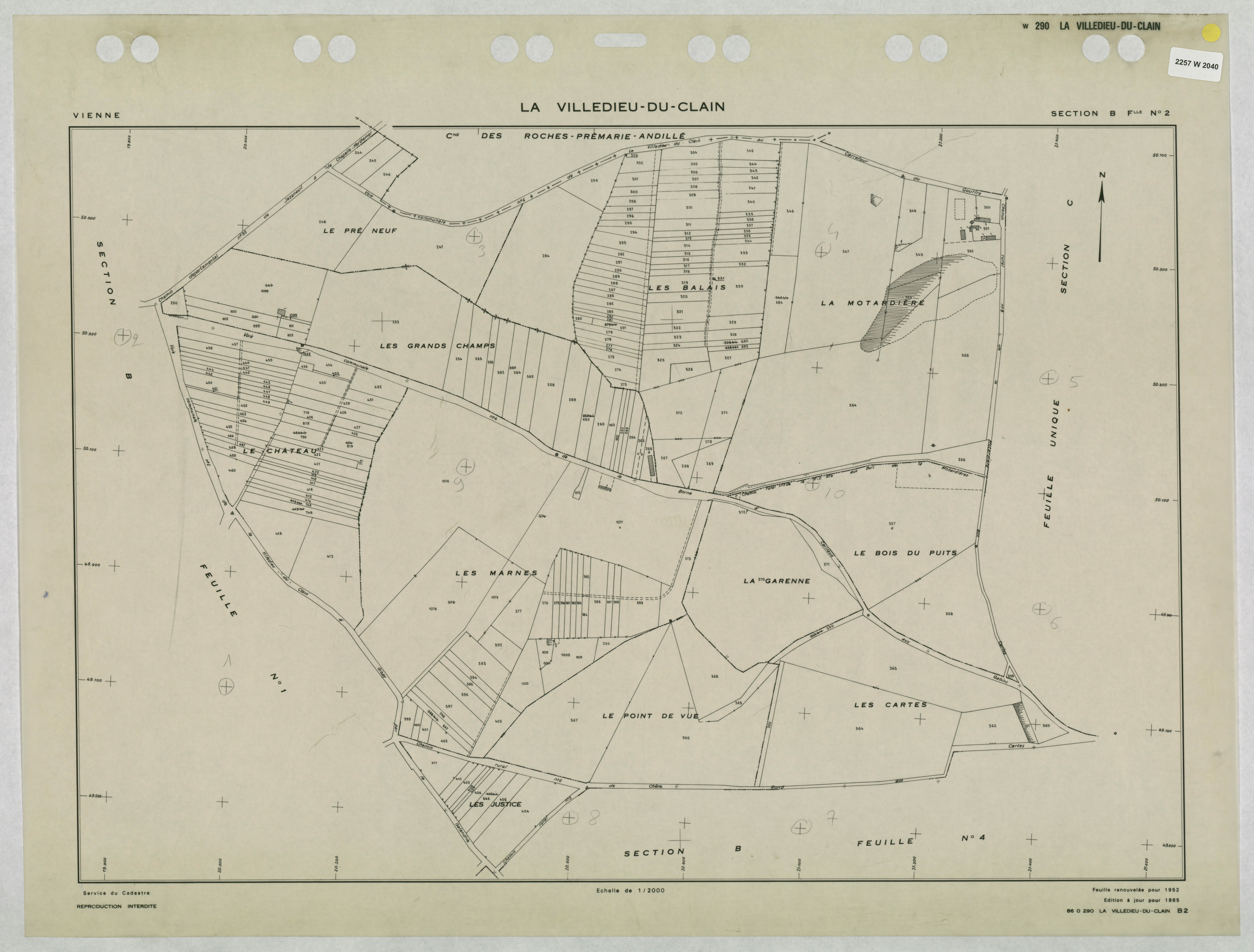 La Villedieu-du-Clain - FRAD086_cadastre Plans refaits 