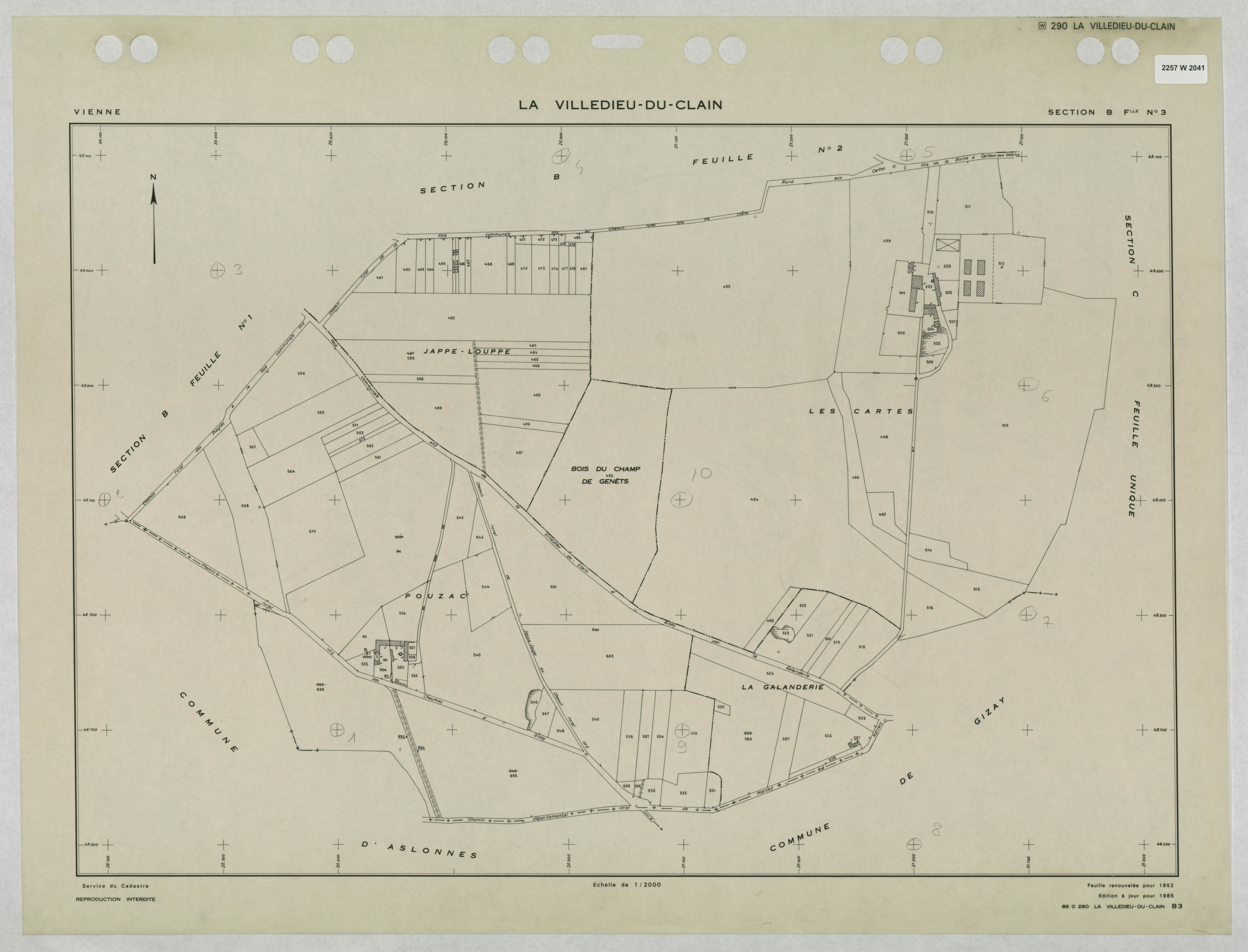 La Villedieu-du-Clain - FRAD086_cadastre Plans refaits 
