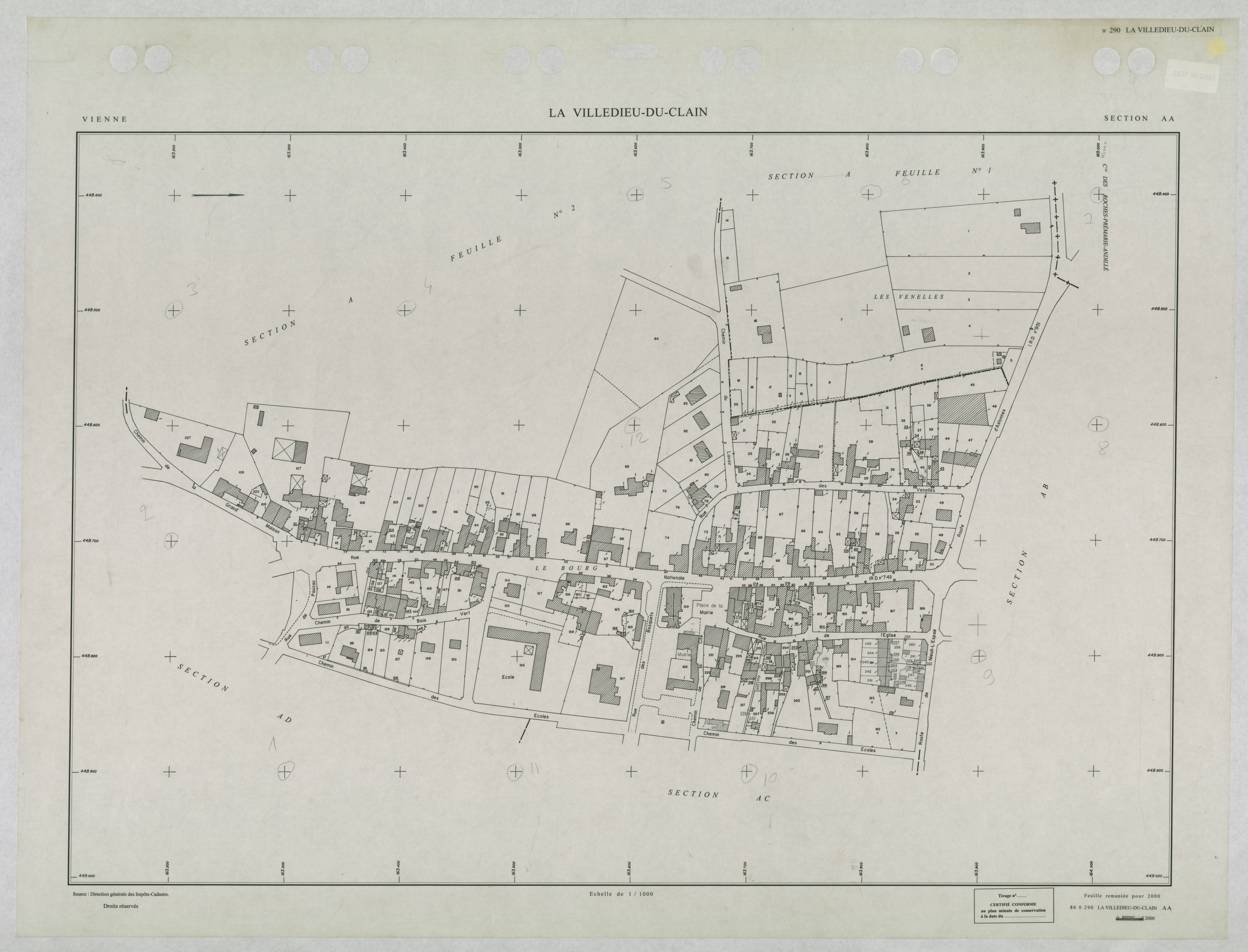 La Villedieu-du-Clain - FRAD086_cadastre Plans remaniés 
