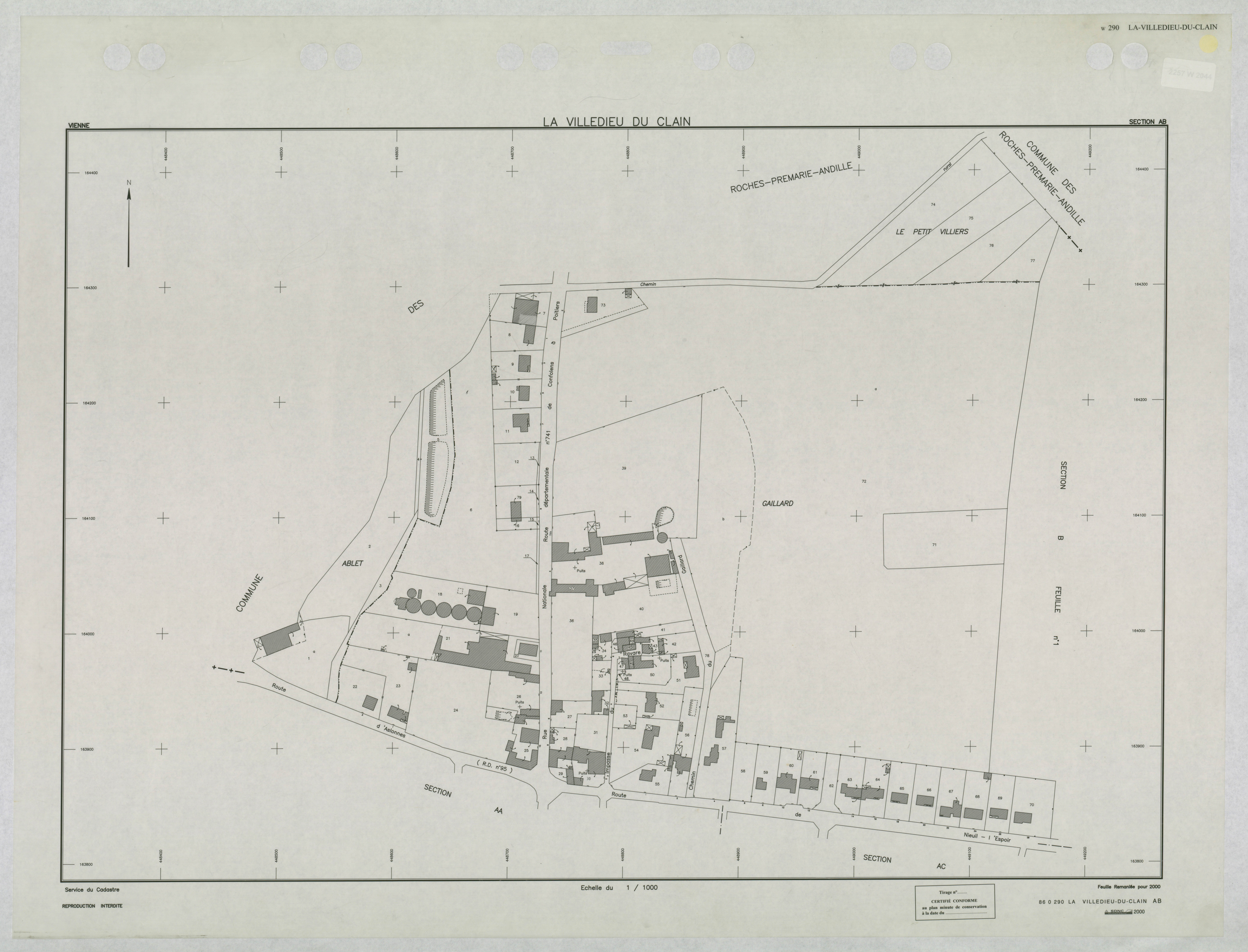 La Villedieu-du-Clain - FRAD086_cadastre Plans remaniés 