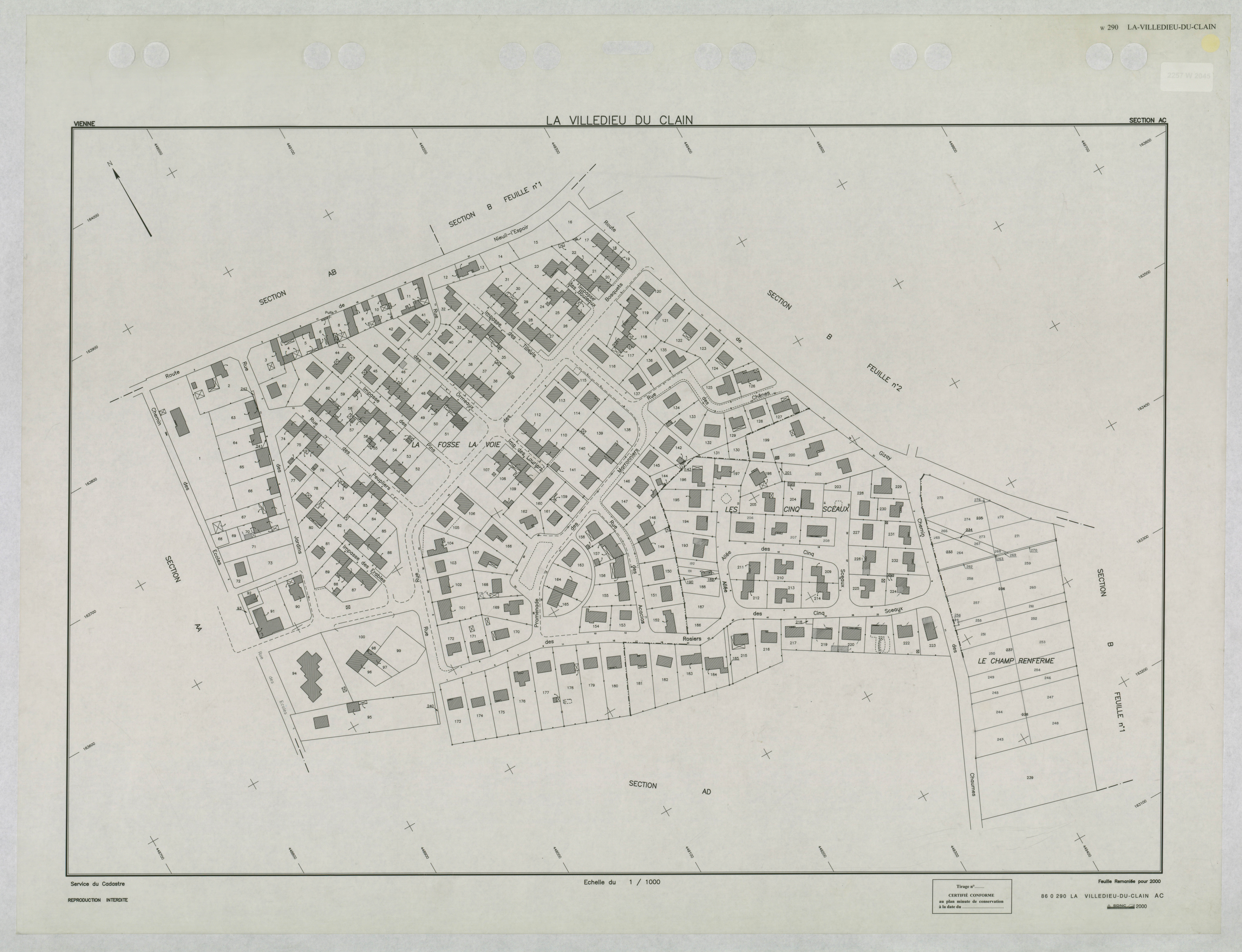 La Villedieu-du-Clain - FRAD086_cadastre Plans remaniés 