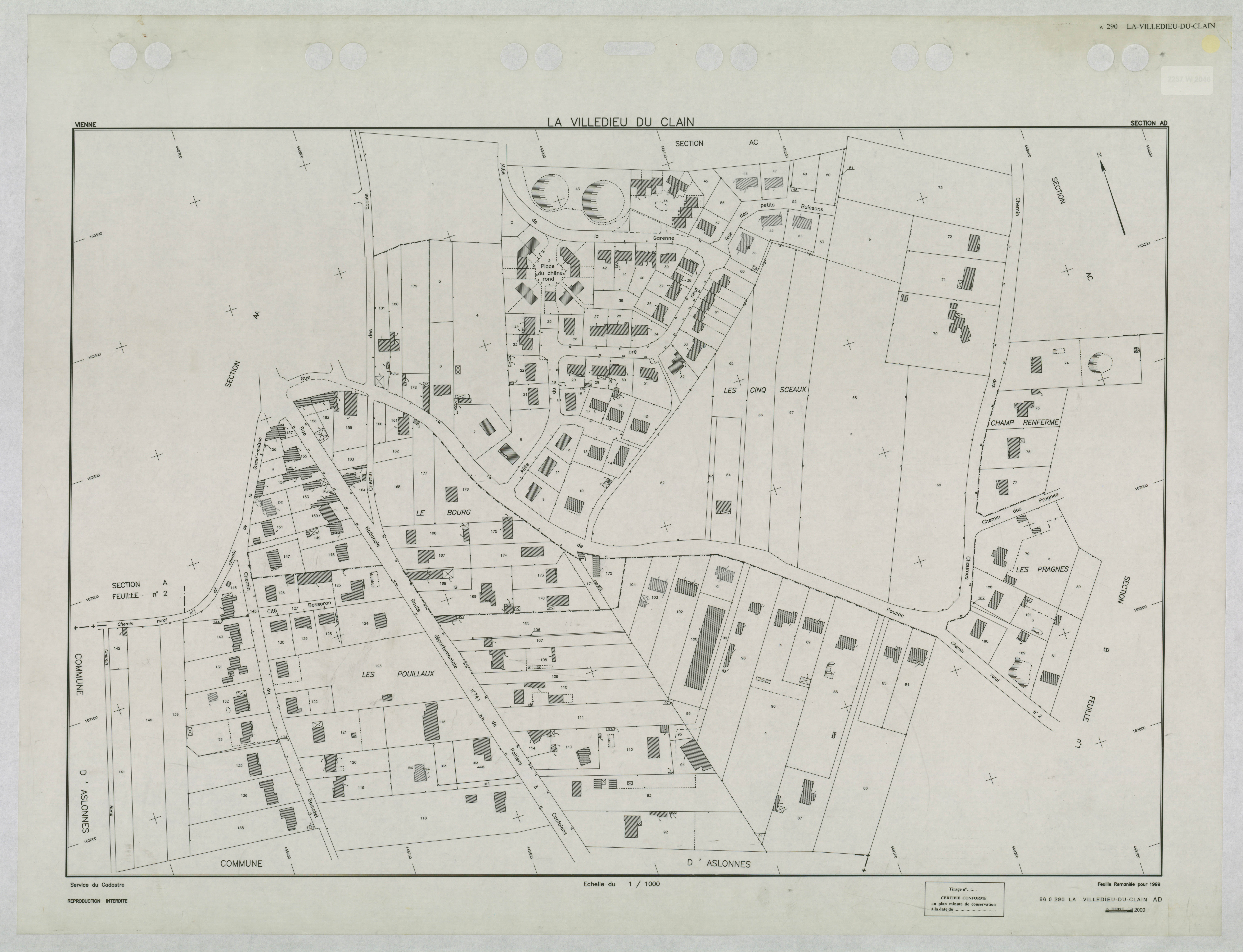 La Villedieu-du-Clain - FRAD086_cadastre Plans remaniés 