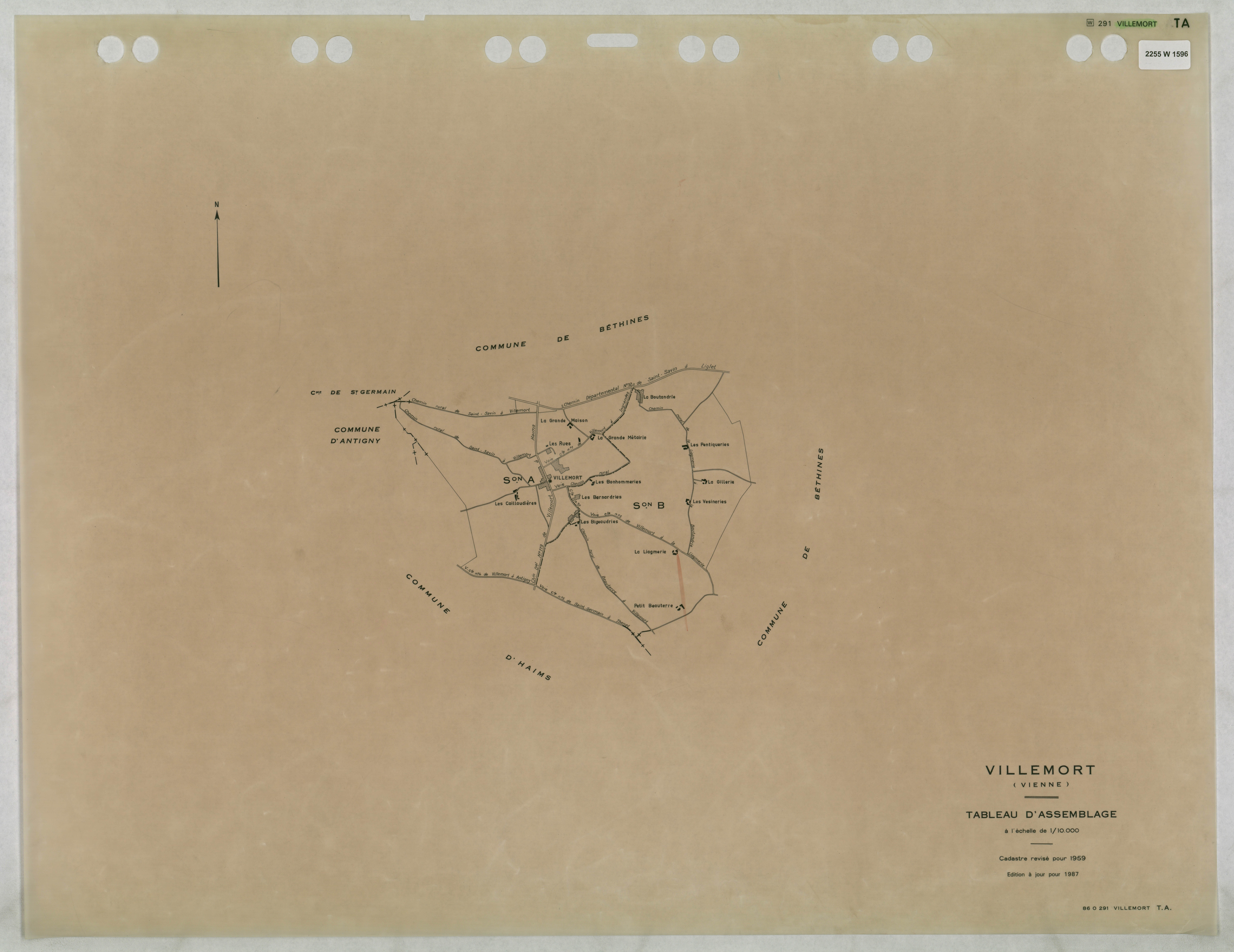Villemort - FRAD086_cadastre Tableau d'assemblage (1 feuille) 