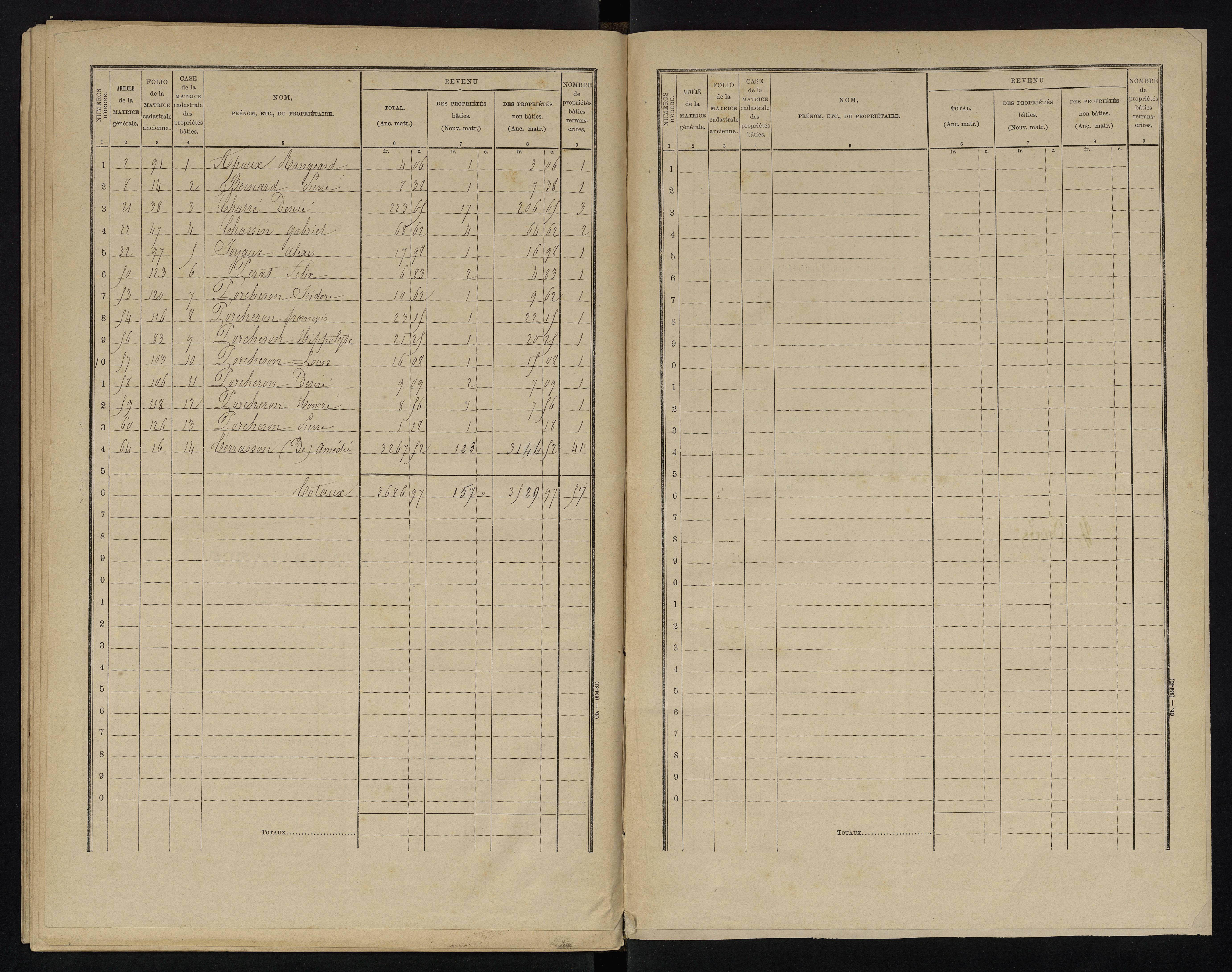 Villemort - FRAD086_cadastre Cases 1-27. 