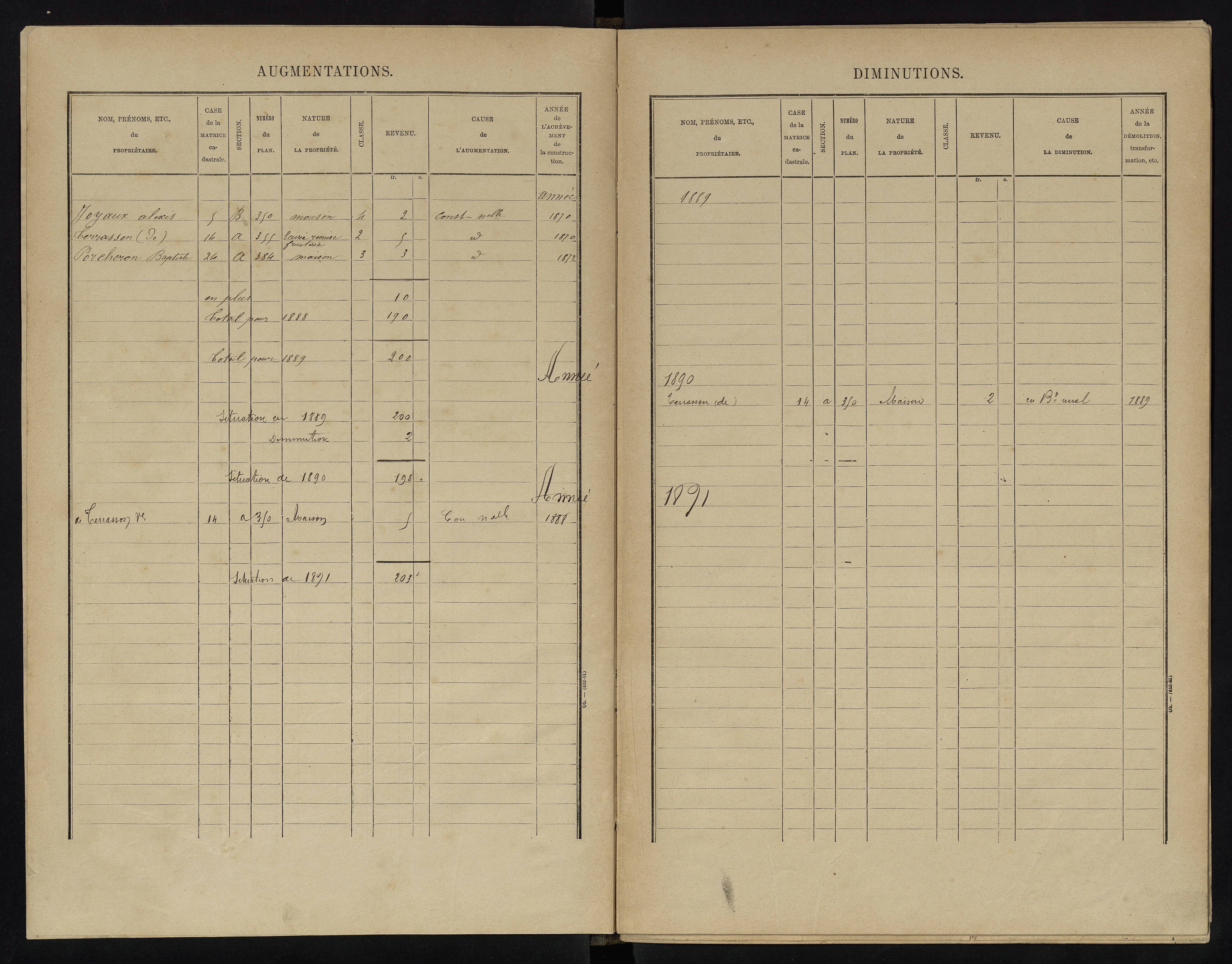 Villemort - FRAD086_cadastre Cases 1-27. 