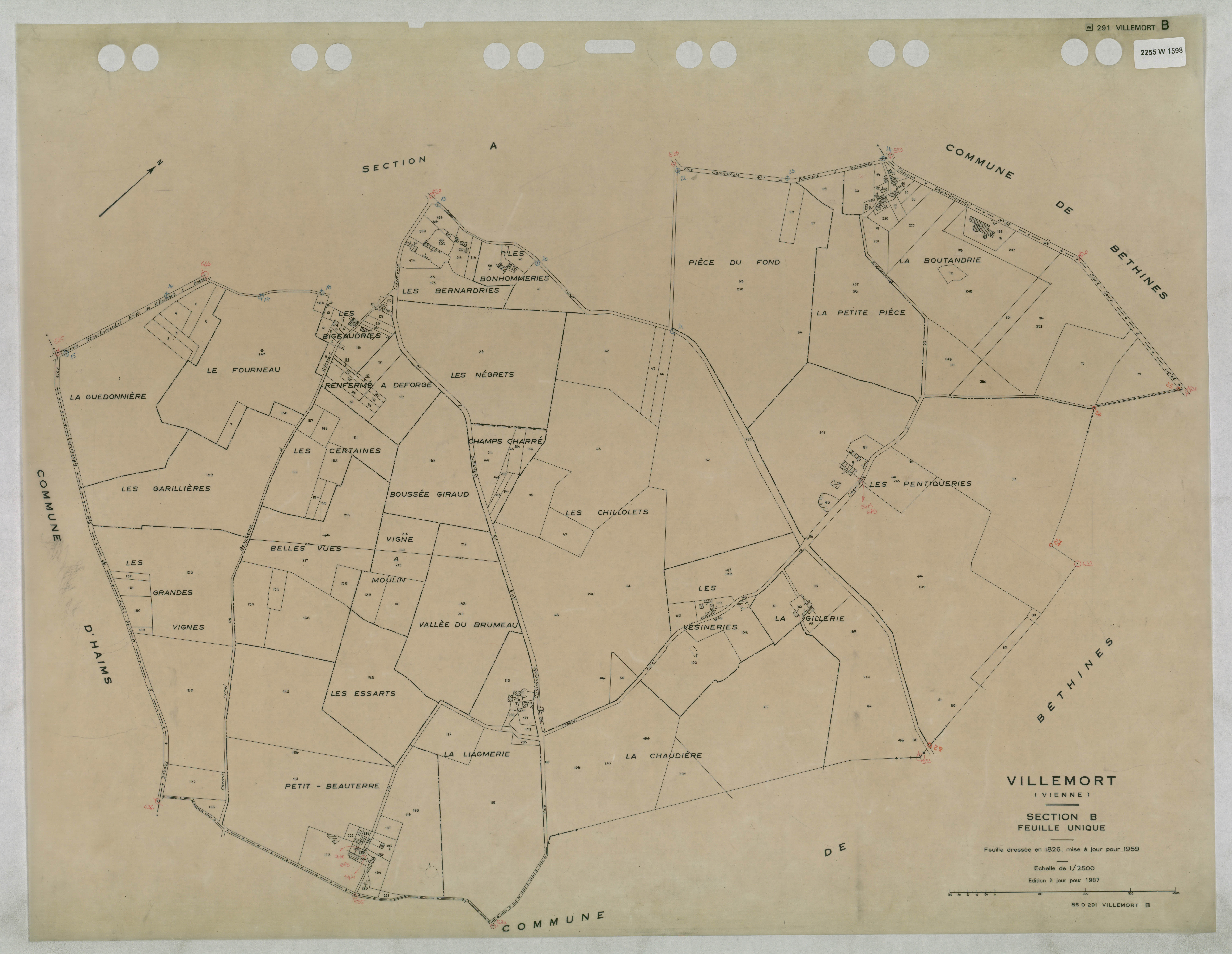 Villemort - FRAD086_cadastre Plans mis à jour 