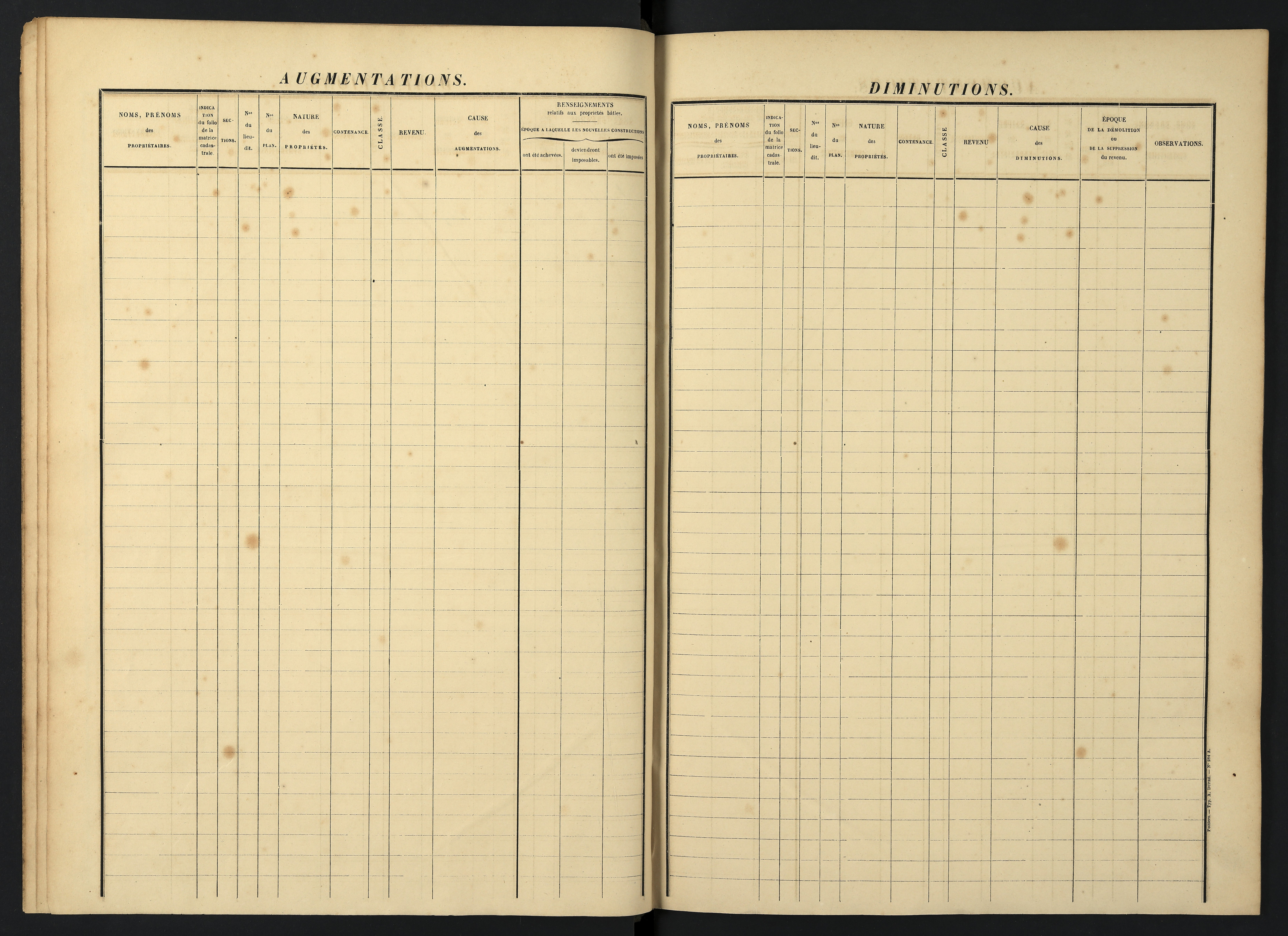 Villemort - FRAD086_cadastre Augmentations et diminutions (1884-1914). 