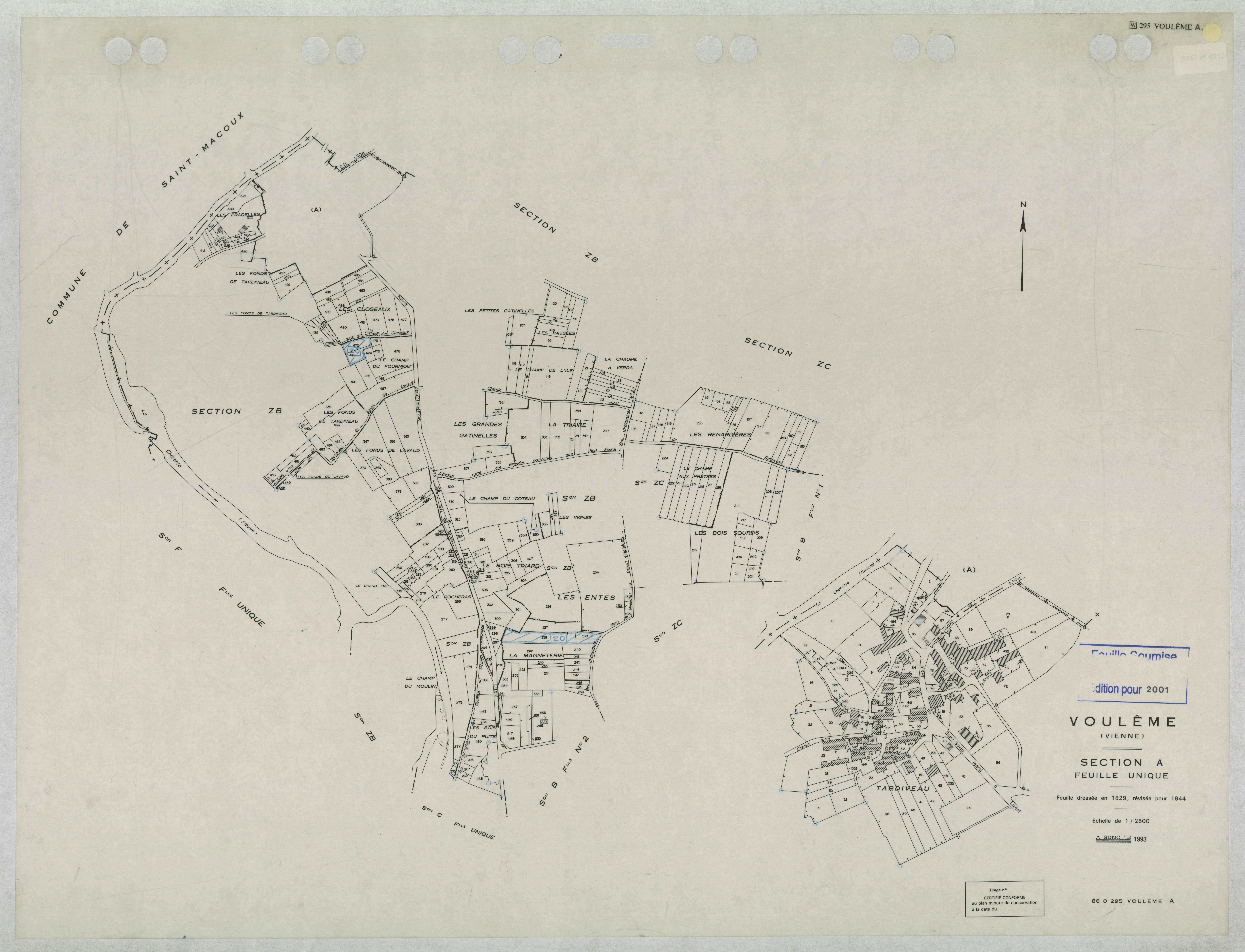Voulême - FRAD086_cadastre Plans mis à jour 