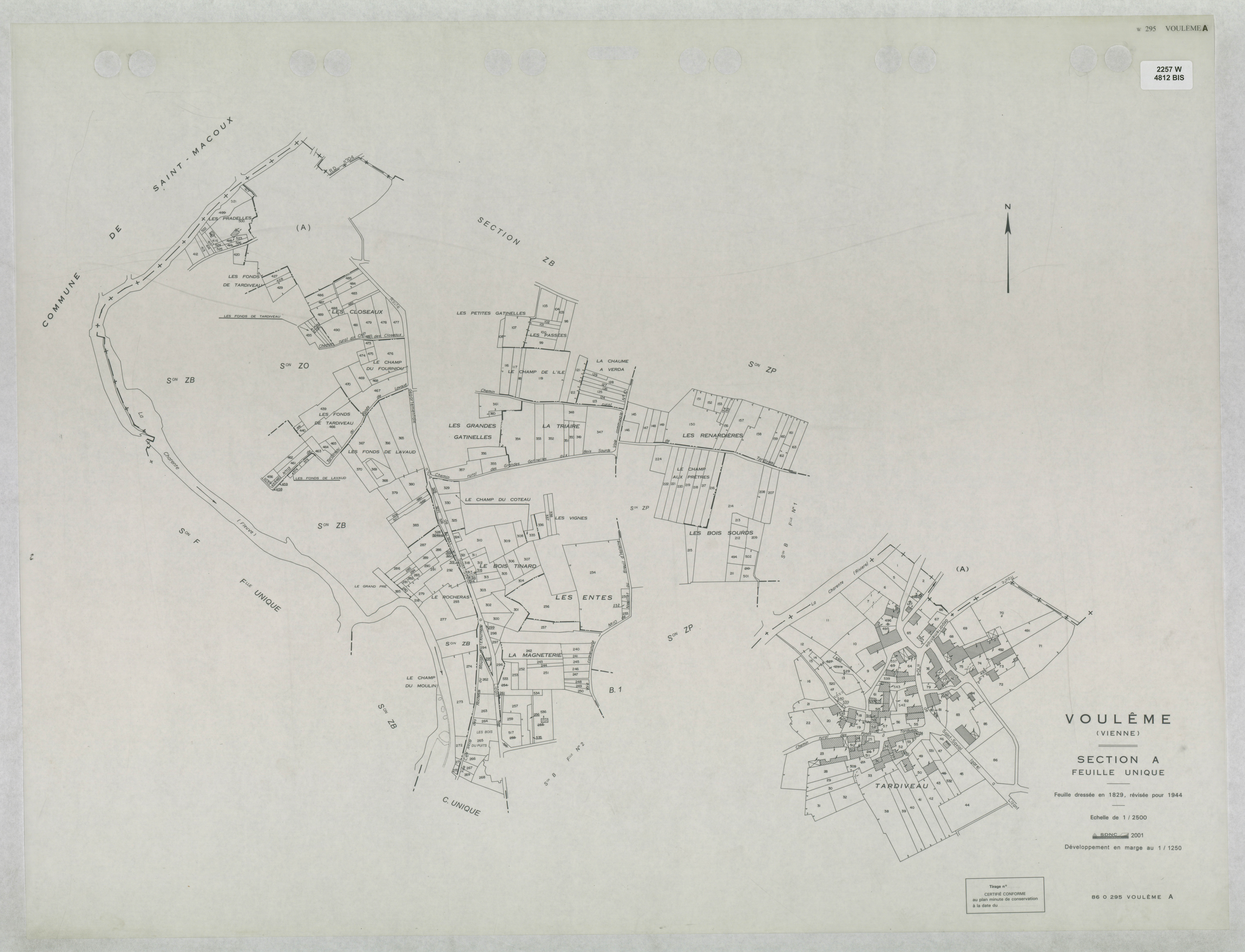 Voulême - FRAD086_cadastre Plans mis à jour 
