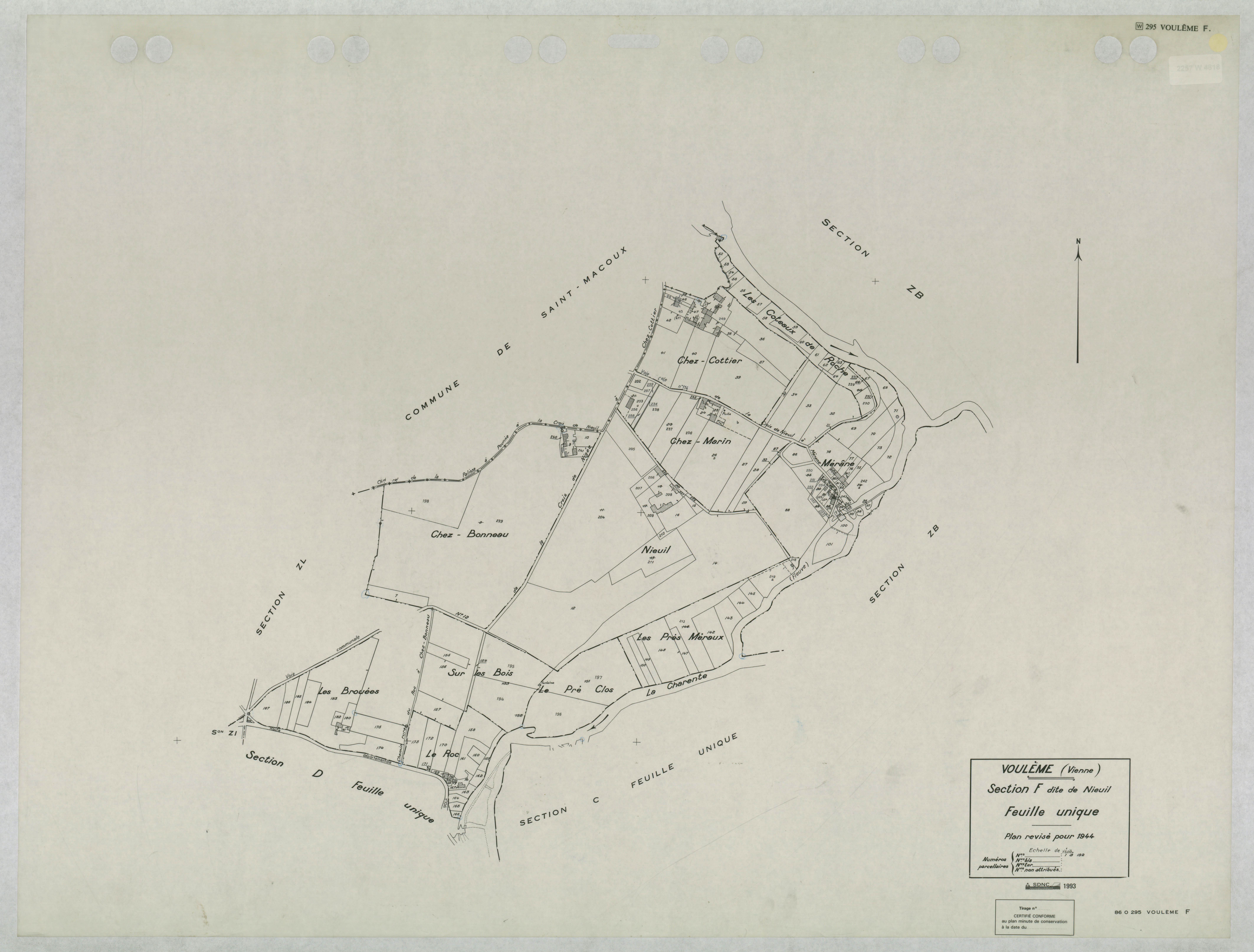 Voulême - FRAD086_cadastre Plans mis à jour 